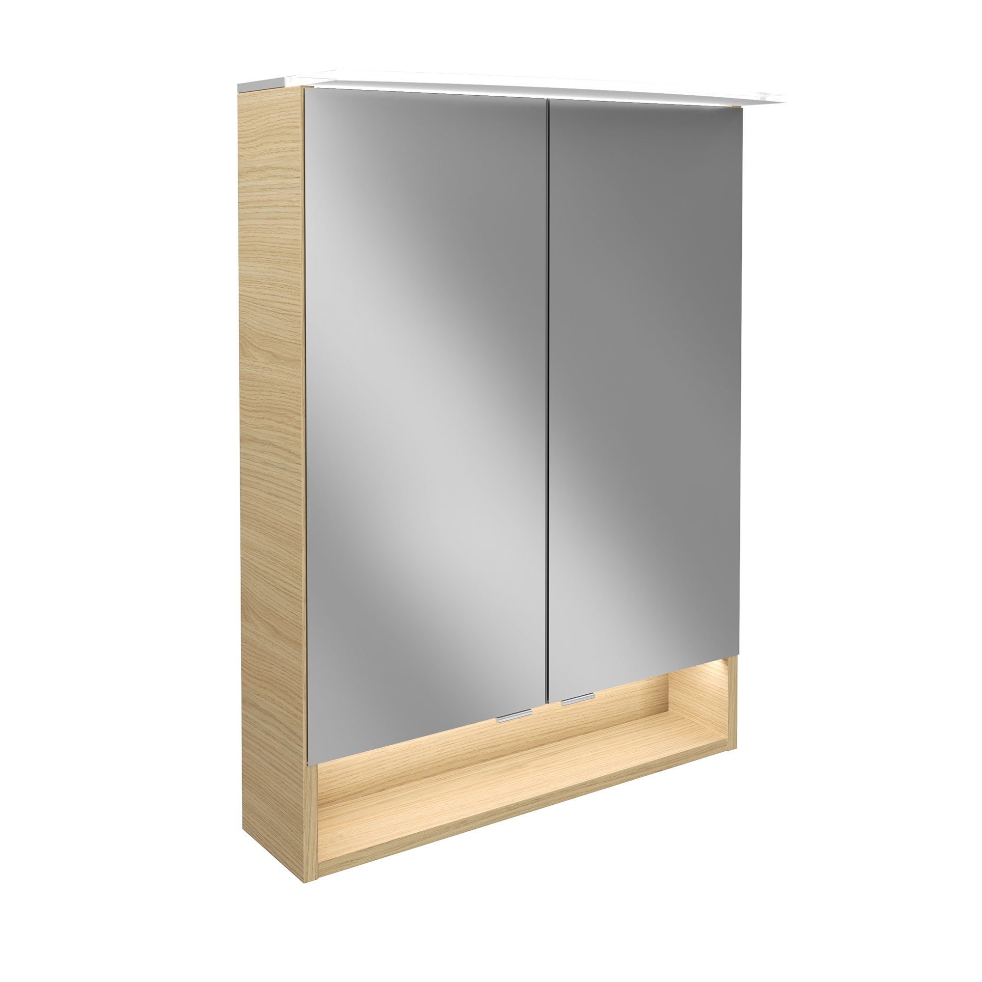 FACKELMANN Badezimmerspiegelschrank B.Style LED Korpusfarbe: 60 cm Sandeiche Spiegelschrank