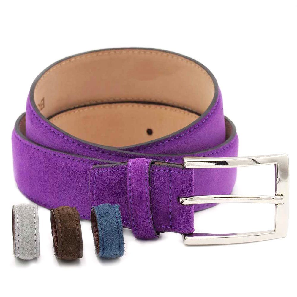BGENTS Ledergürtel Veloursledergürtel mit Naht und drei kontrastfarbene Wec günstig online kaufen
