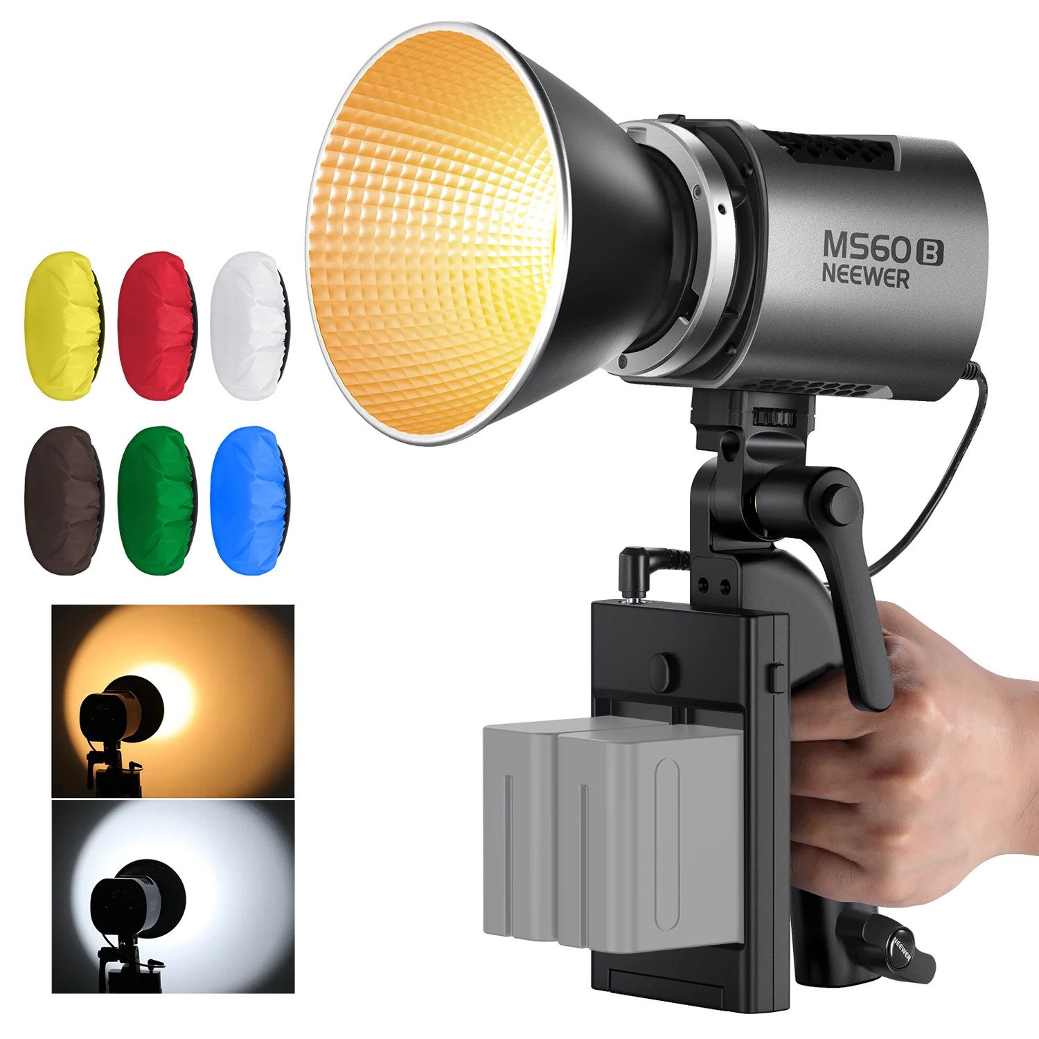 Neewer Videoleuchte Neewer Dauerlicht MS60B LED Foto-Videolicht, Videografie, Fotografie, Content-Creator