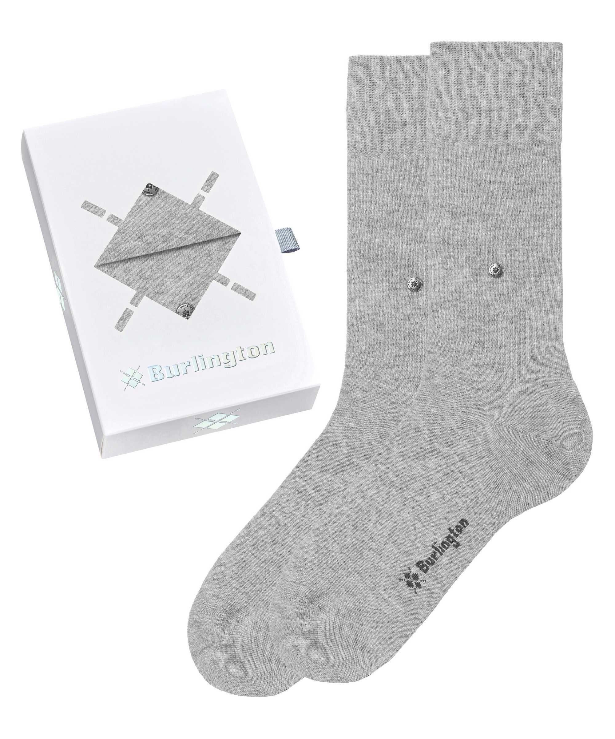 Burlington Kurzsocken Herren Socken, 2er Pack - Geschenk-Box "Basic Gift Hellgrau