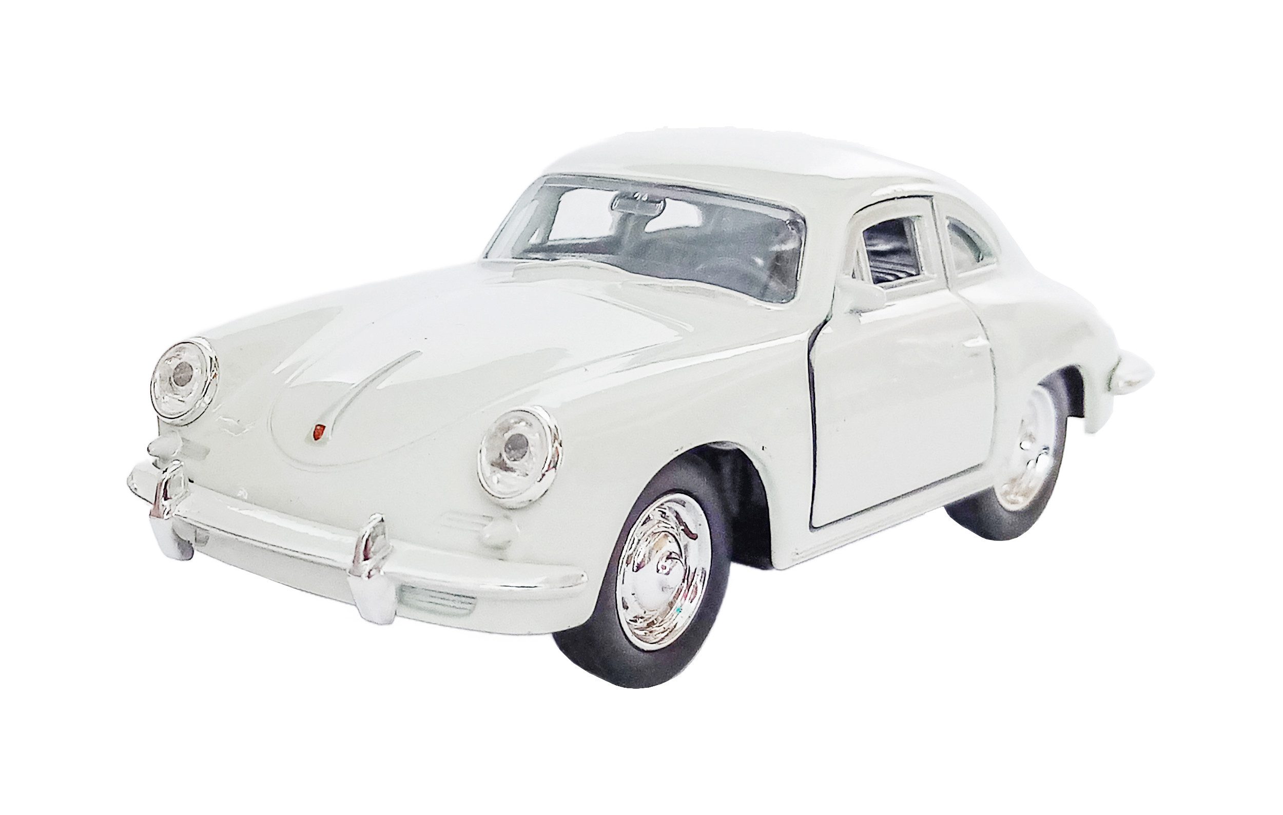Welly Modellauto PORSCHE 356B Modellauto 12cm aus Metall Modell Auto 75 (Weiss), Spielzeugauto mit Rückzug Spielzeug Kinder Geschenk