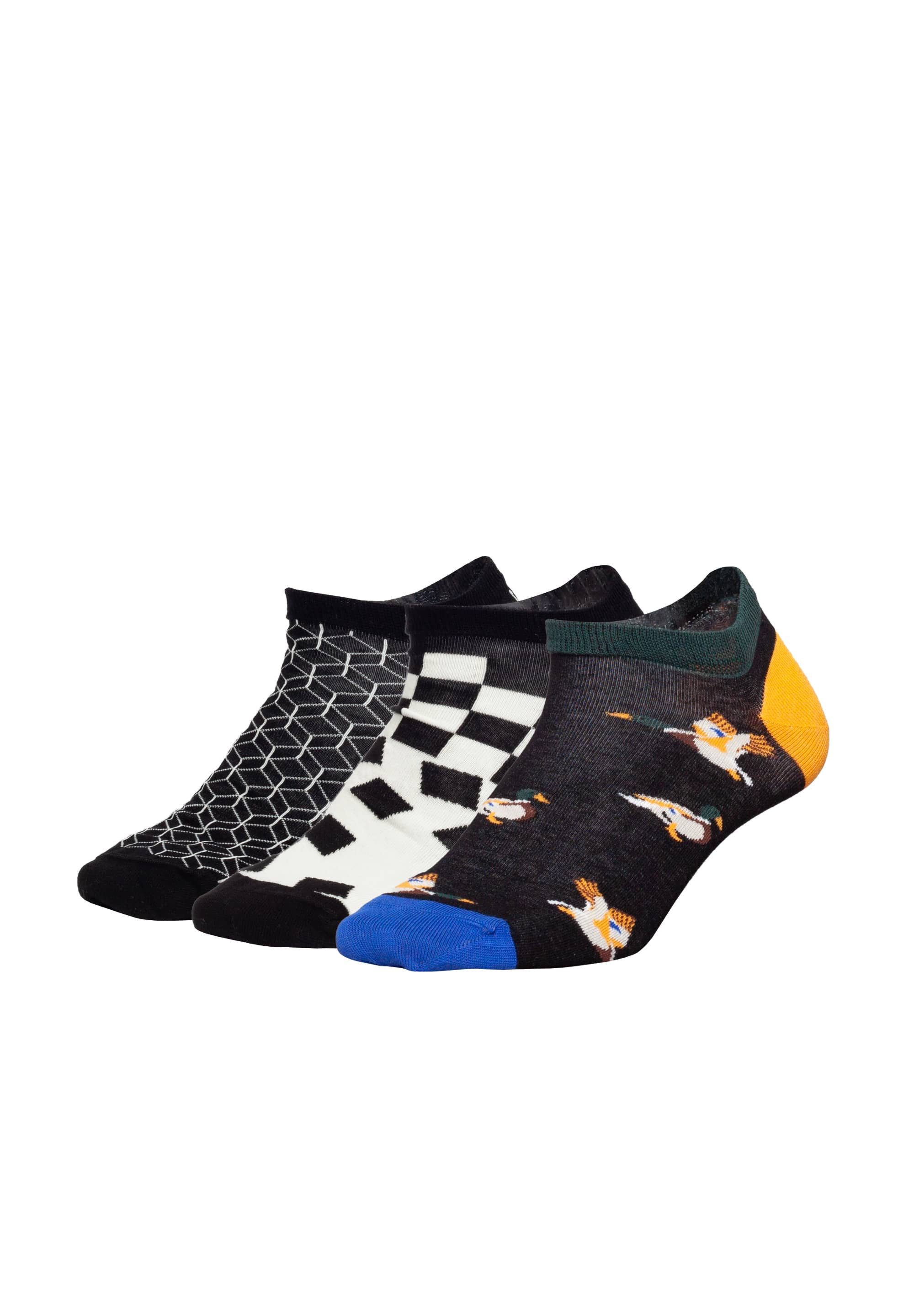 DillySocks Sneakersocken Short Duck Geometrics Aus Baumwolle & recyceltem Polyamid