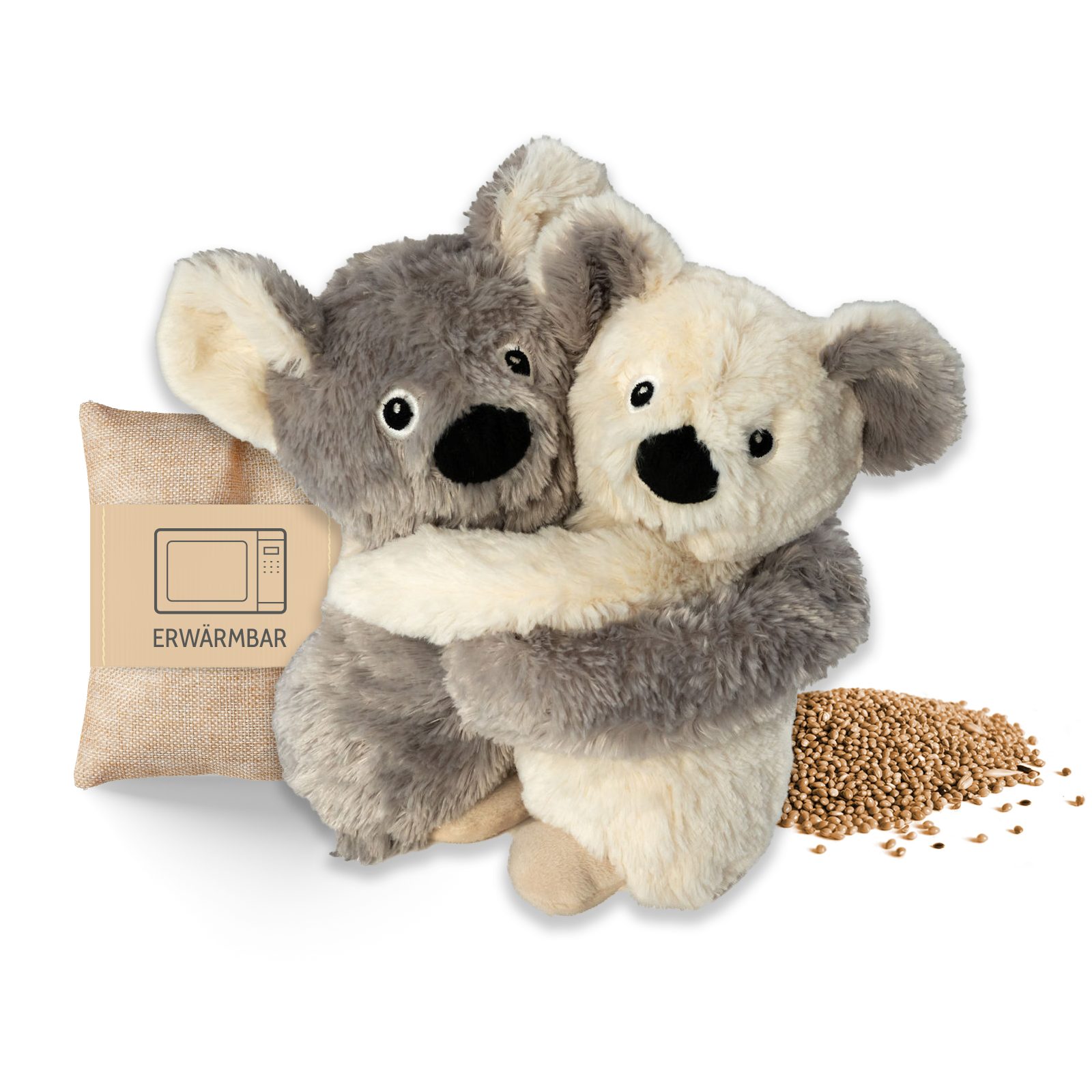 Habibi Plush Wärmekissen für die Mikrowelle Koala Bär Premium Stofftier, (2-tlg), waschbar, erwärmbar in der Mikrowelle und Backofen
