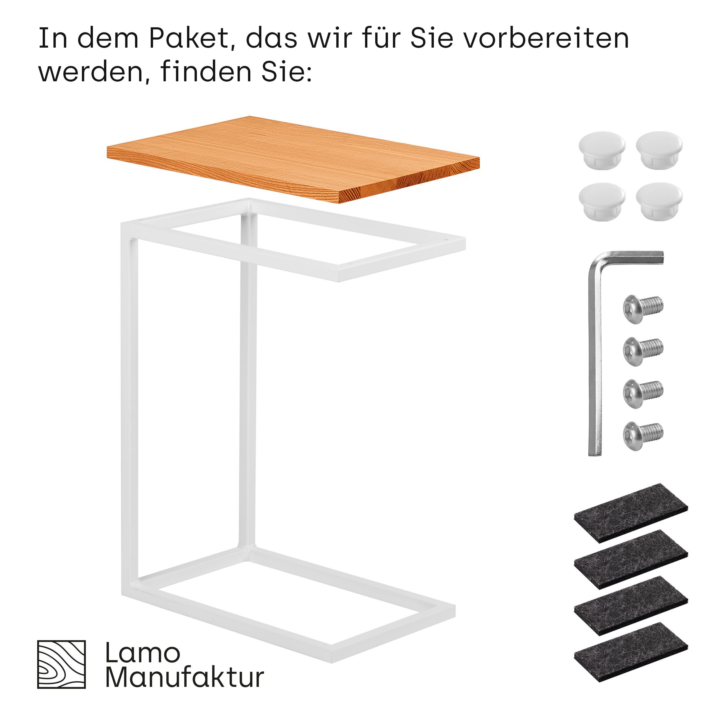 LAMO Manufaktur Beistelltisch Massivholztischplatte Laptoptisch Sofatisch günstig online kaufen