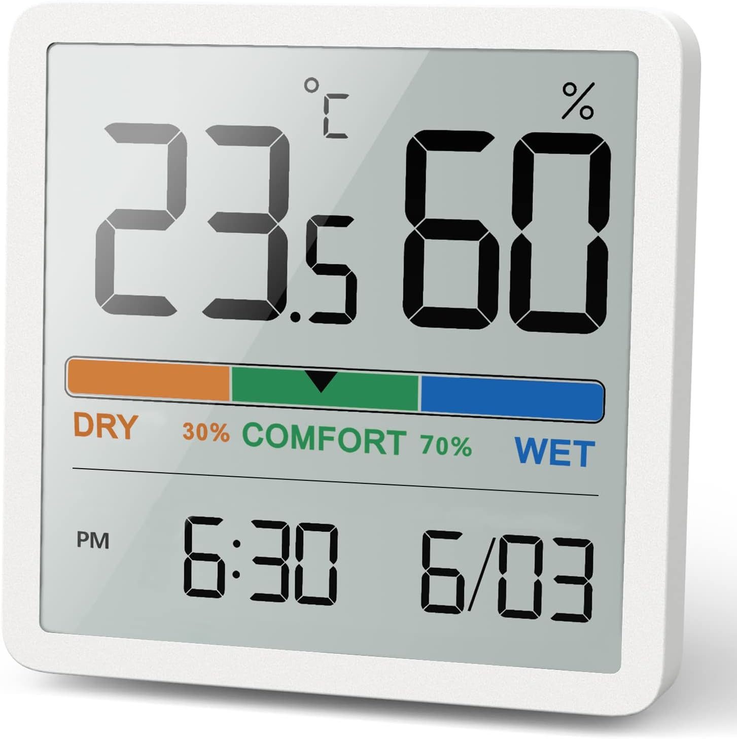 FELIXLEO Thermo-Hygrometer, digitales Raumthermometer, LCD Display Innenwetterstation