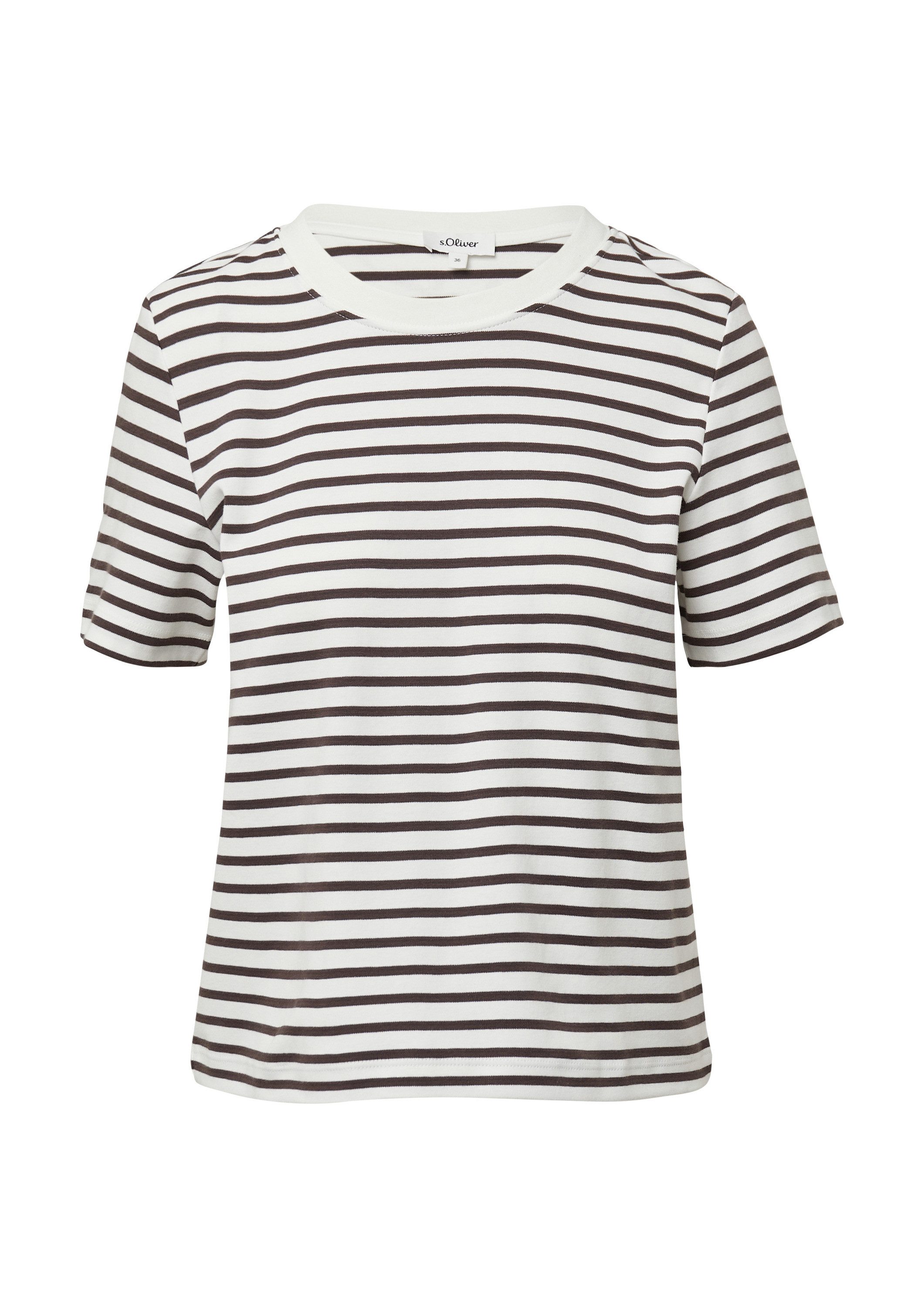 s.Oliver Kurzarmshirt T-Shirt Verkürztes T-Shirt aus günstig online kaufen