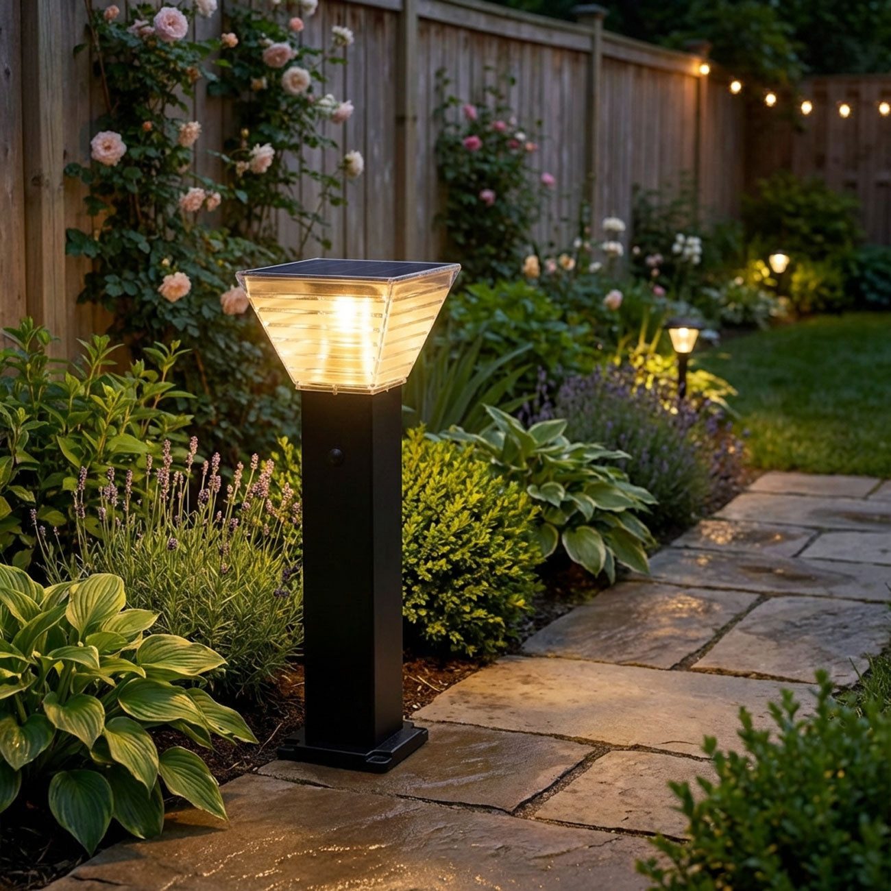 shop'n smile ideoon LED Gartenstrahler Solar Säulen Wegeleuchte 60cm Alu IP65 360° Abstrahlung Gartenlampe, SMD-LEDs, Kalt-/Warmweiß, 2 Lichtfarben (kalt/warm), 2 Modi, 6–8 h Ladezeit, bis 12 h Licht