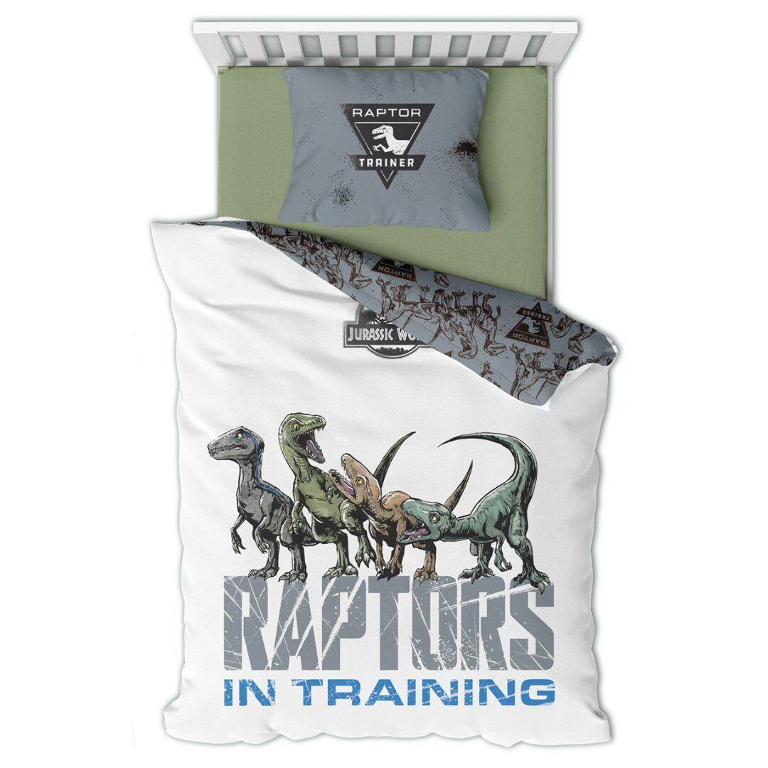 Jurassic World Bettwäsche Jurassic World Raptoren Bettwäsche Set, Baumwolle, Bettdeckenbezug 135-140x200cm Kissenbezug 65x65 cm