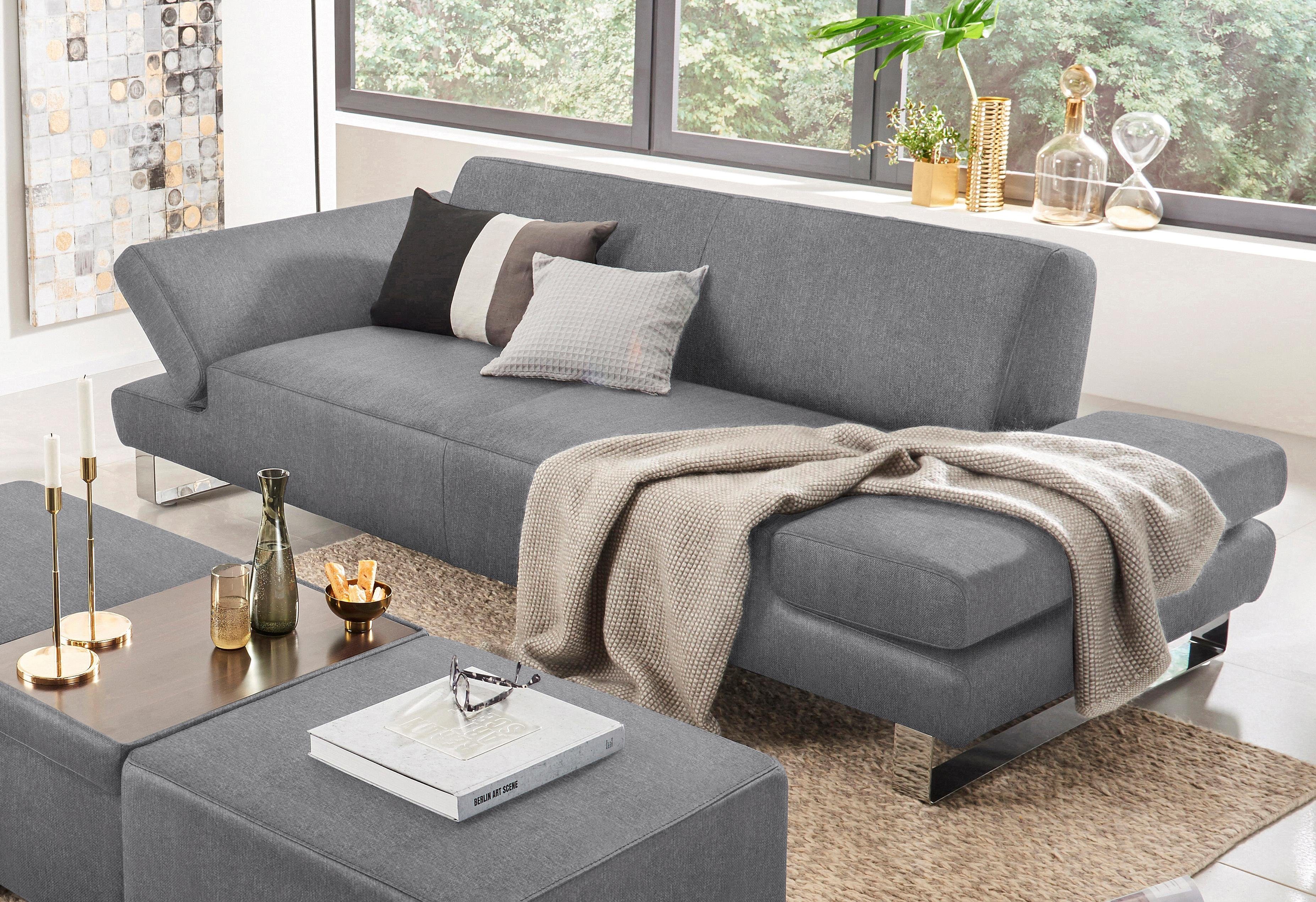 W.SCHILLIG 3-Sitzer taboo Designsofa mit hohem Sitzkomfort, Breite 232cm, Sitztiefe 59cm, mit Normaltiefe, inklusive Armlehnenverstellung