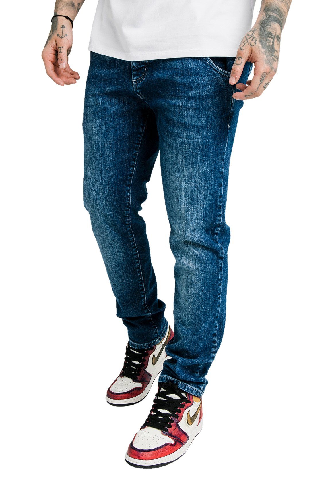 SikSilk Jeans Midstone Skinny-fit-Jeans SS-18039 DENIMS Siksilk Herren RECYCLED