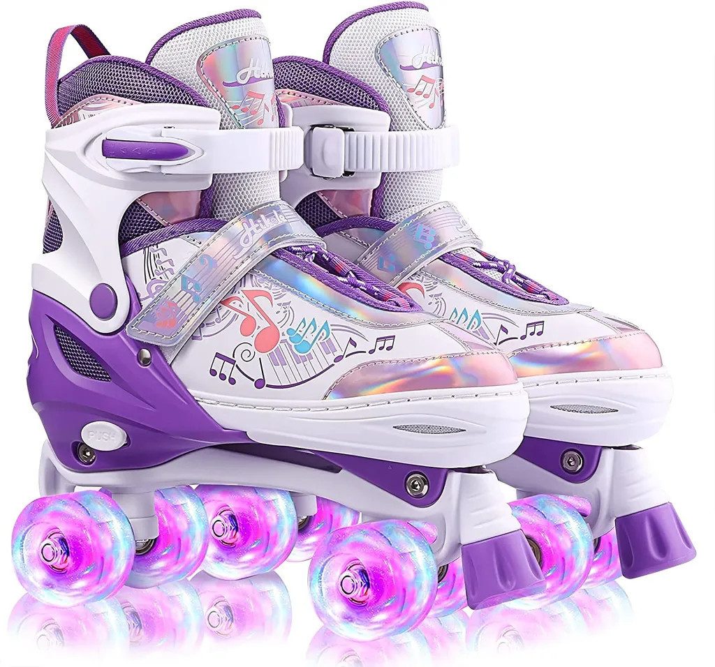 Rollschuhe LED größenverstellbar Inlineskates Jungen u. Mädchen