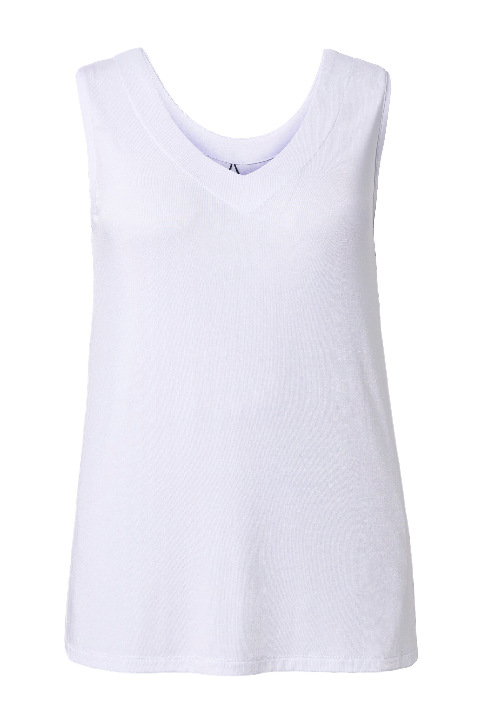 Ulla Popken Longtop Slinky-Wendetop Rundhals/V-Ausschnitt ärmellos