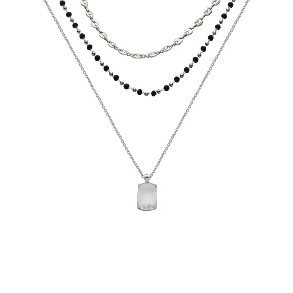 Aphelios Choker Frauen mehrlagig,Würfel Choker Halskette Kristall (1-tlg), Halskette geschichteten Anhänger