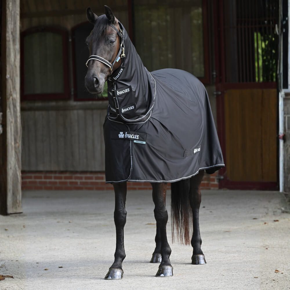 Bucas Pferde-Abschwitzdecke Bucas Power Cooler & Neck - Black/Silver