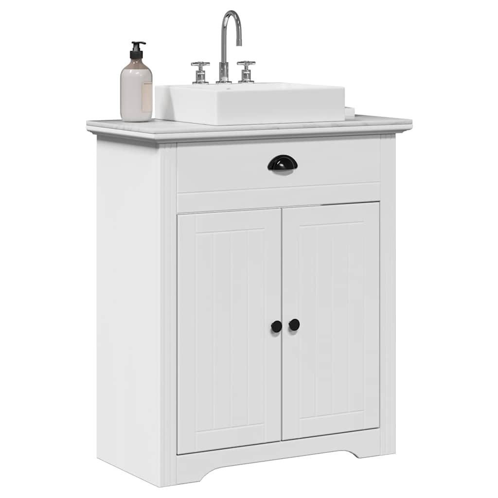 vidaXL Badezimmer-Set Waschbeckenunterschrank BODO Weiß 70x35x80 cm, (1-St)