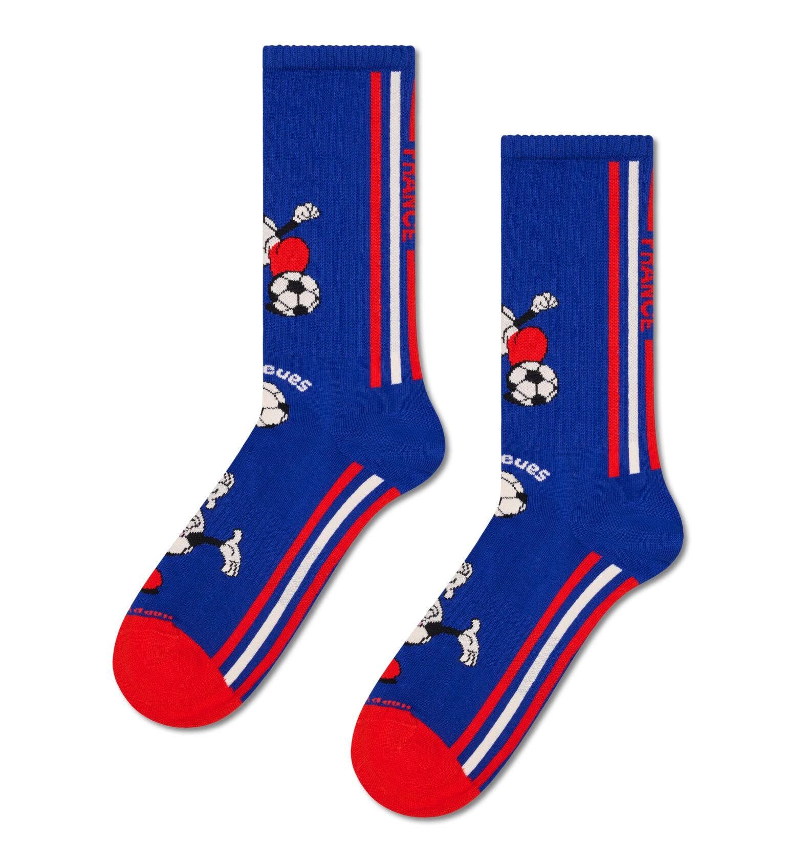 Happy Socks Socken Tagessocke Crew Team France Football Sneaker blau - 1 Paar
