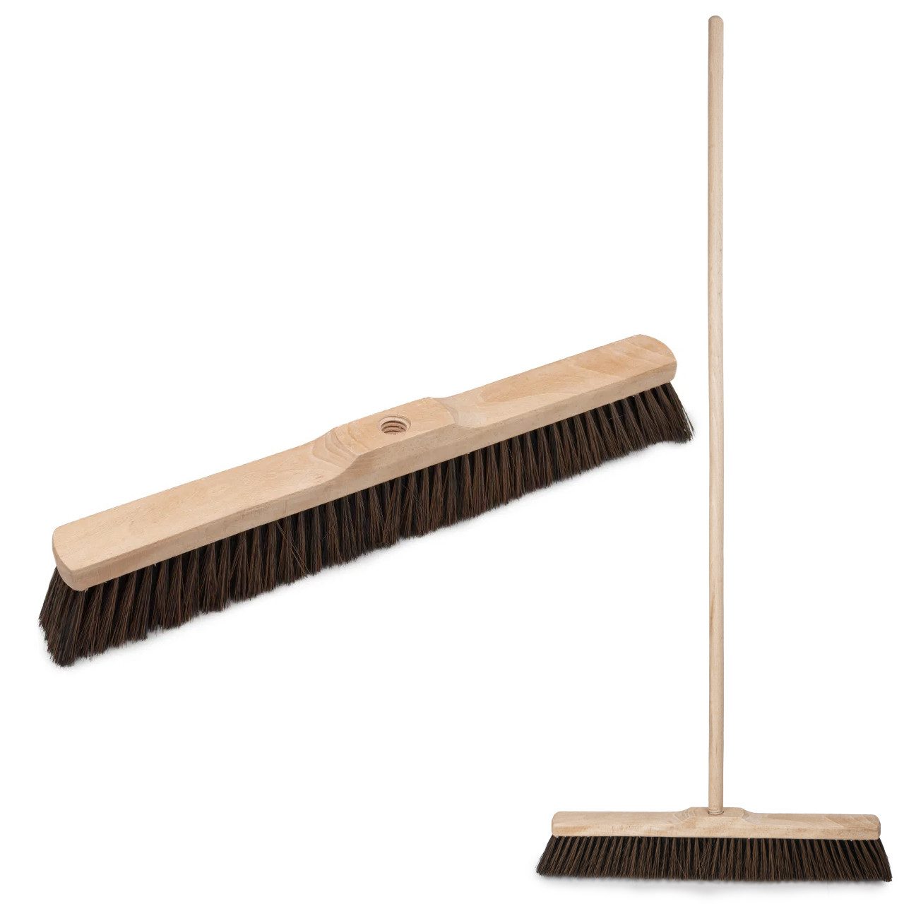 Prima-Online Staubbesen Holz Besenkopf Hausbesen 22 mm Gewinde, mit Stiel, Breite: 50 cm