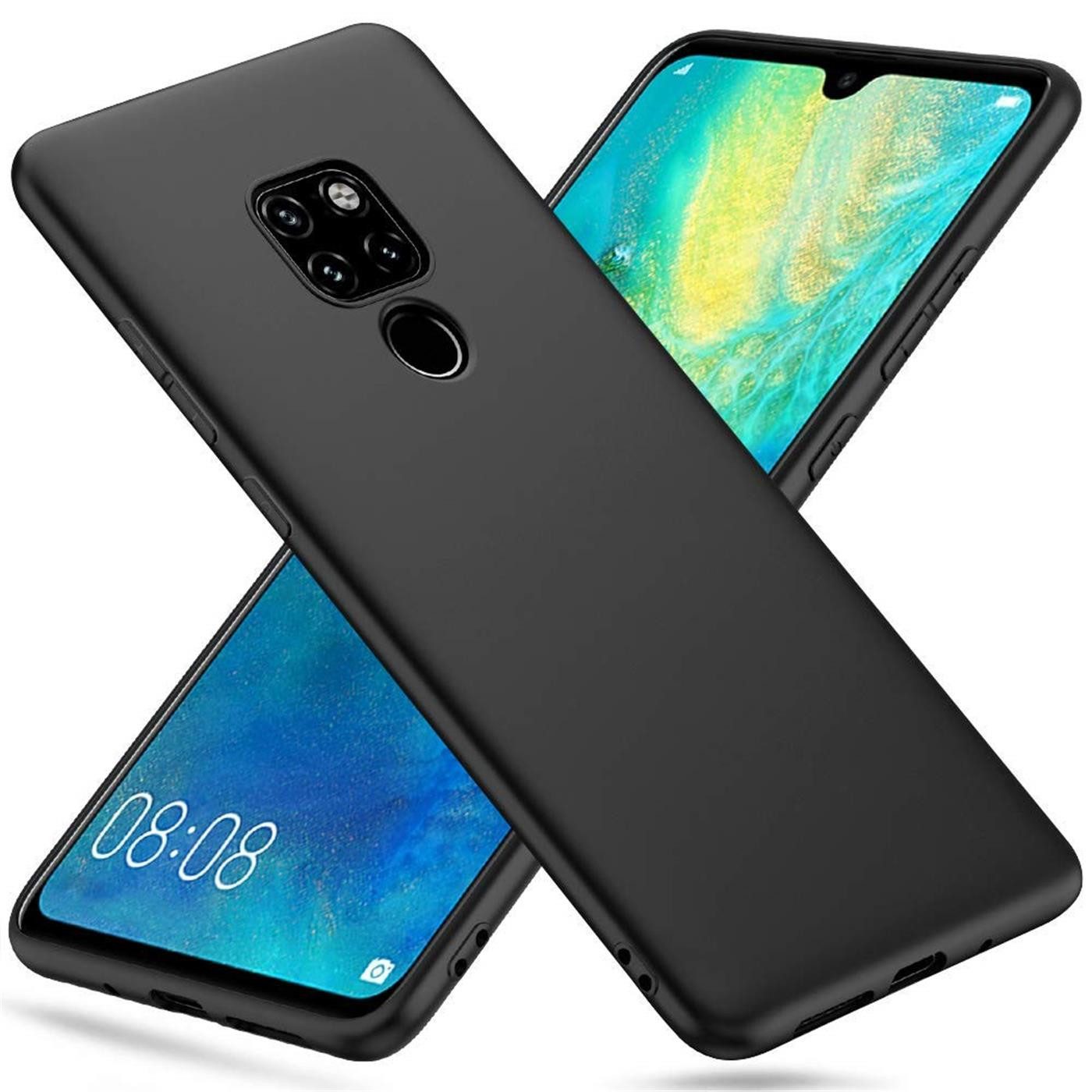 CoolGadget Handyhülle Black Series Handy Hülle für Huawei Mate 20 6,5 Zoll, Edle Silikon Schlicht Robust Schutzhülle für Huawei Mate 20 Hülle