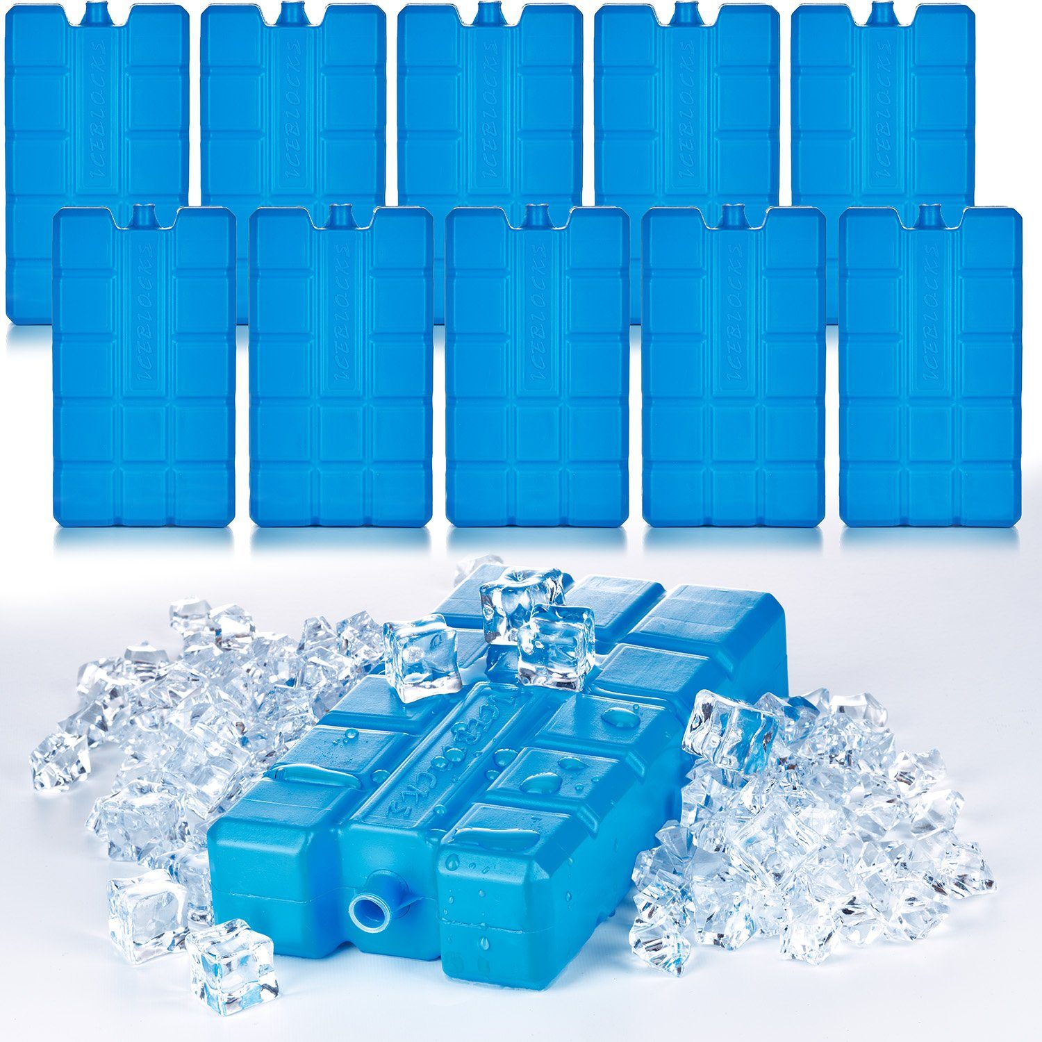 BigDean Kühlakku 10x Kühlakkus je 200ml 12h Kühlung für Kühltasche & Kühlbox Made, Natürliche Kühlflüssigkeit, Robustes HDPE-Kunststoffgehäuse.