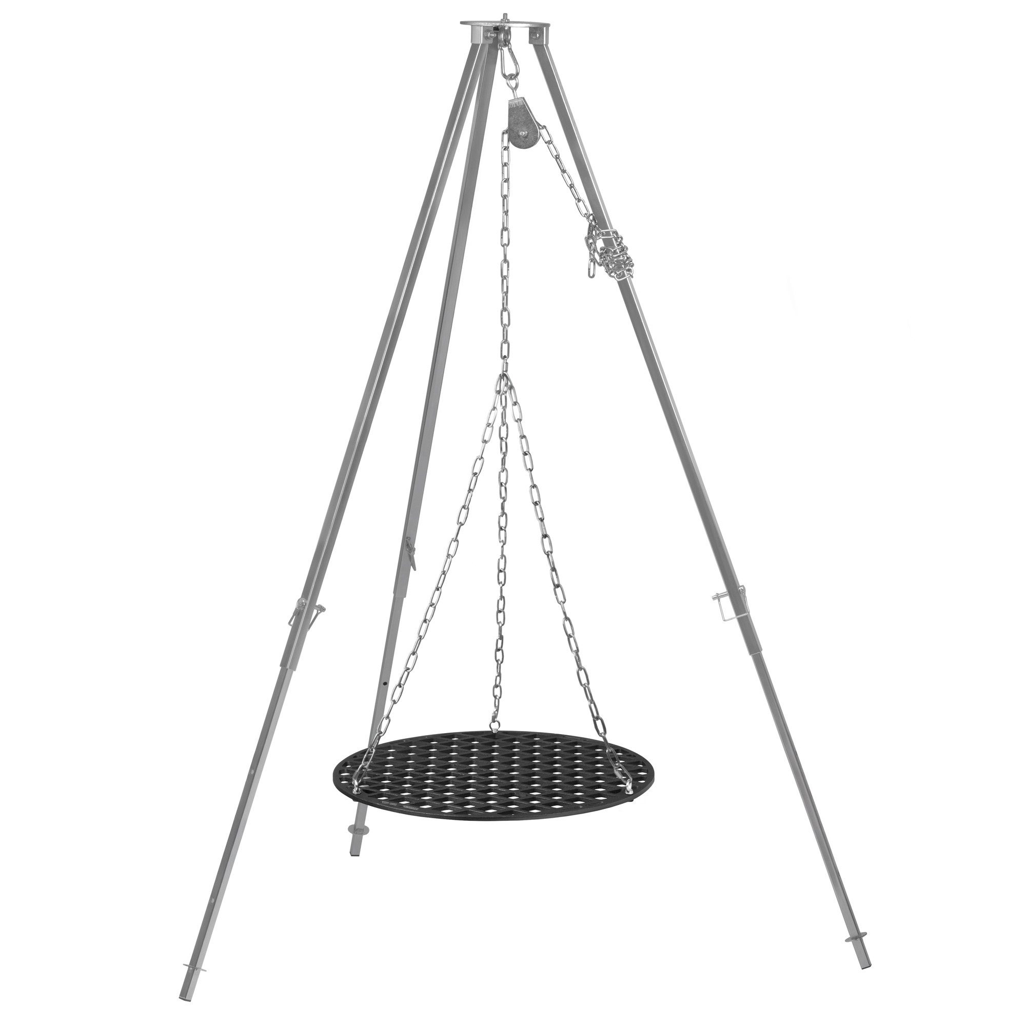 BBQ-Toro Schwenkgrill BBQ-Toro Dreibein Grill mit Ø 54 cm Gusseisen Grillrost, 112 - 178 cm, Einfache Reinigung