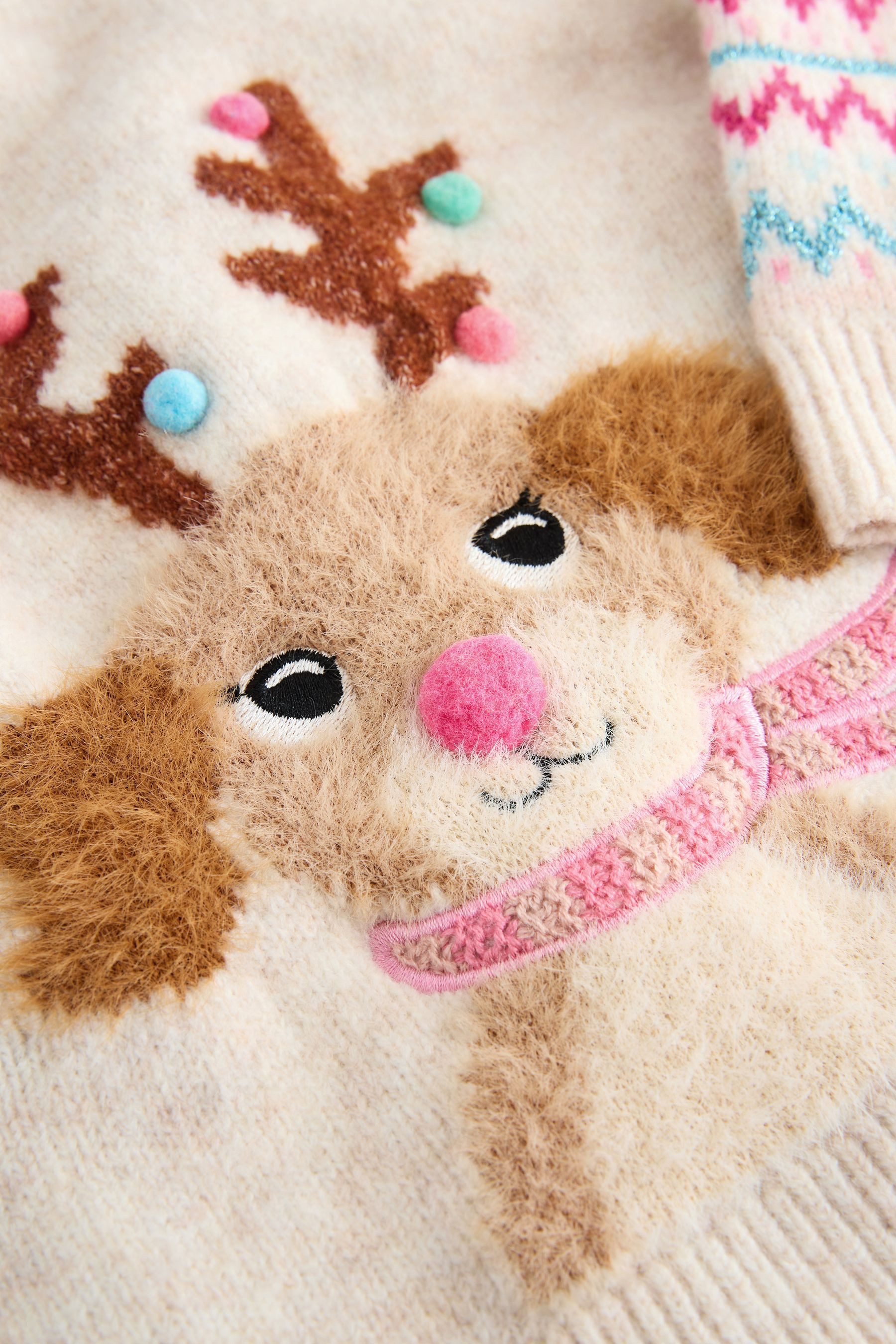 Next Strickpullover Pullover mit Weihnachtsfiguren (1-tlg)