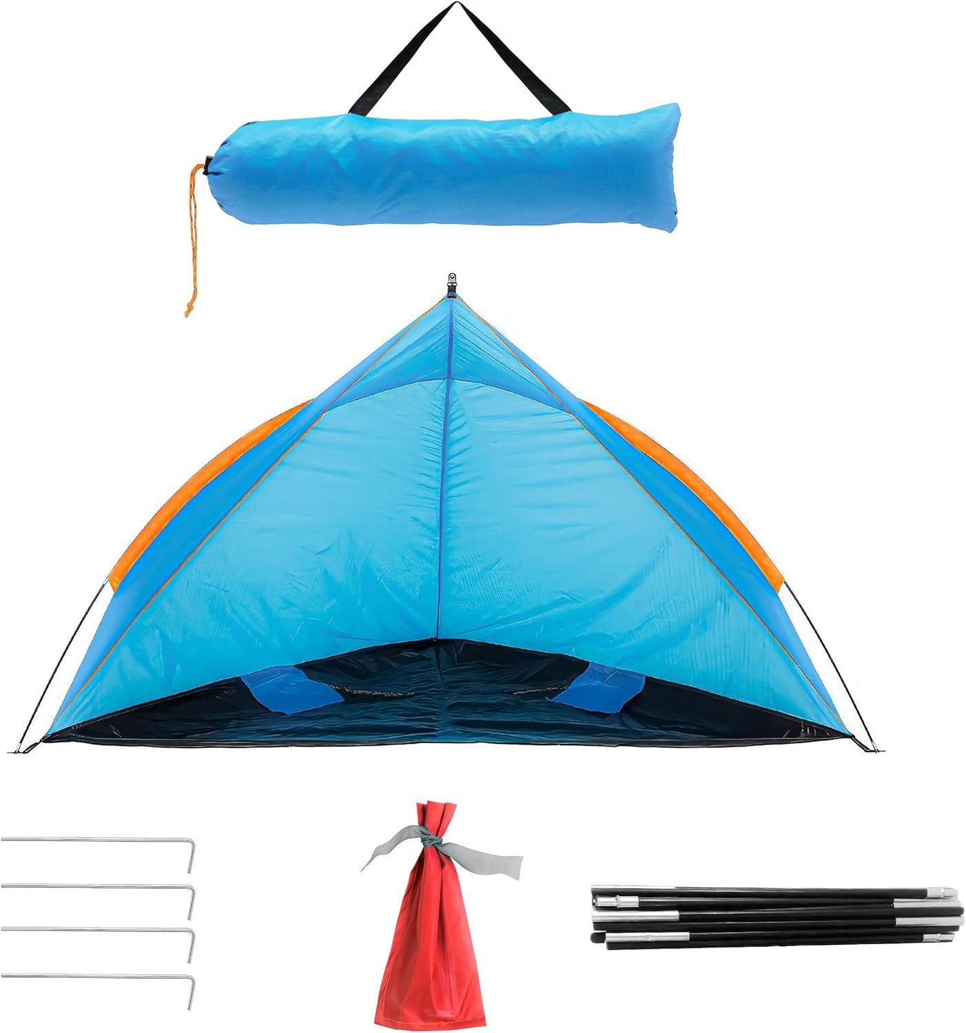 Blumixx Strandmuschel Pop Up Strandmuschel, Windschutz & Sonnenschutz, Personen: 3, kompakt faltbar, leichtes Reise-Strandzelt