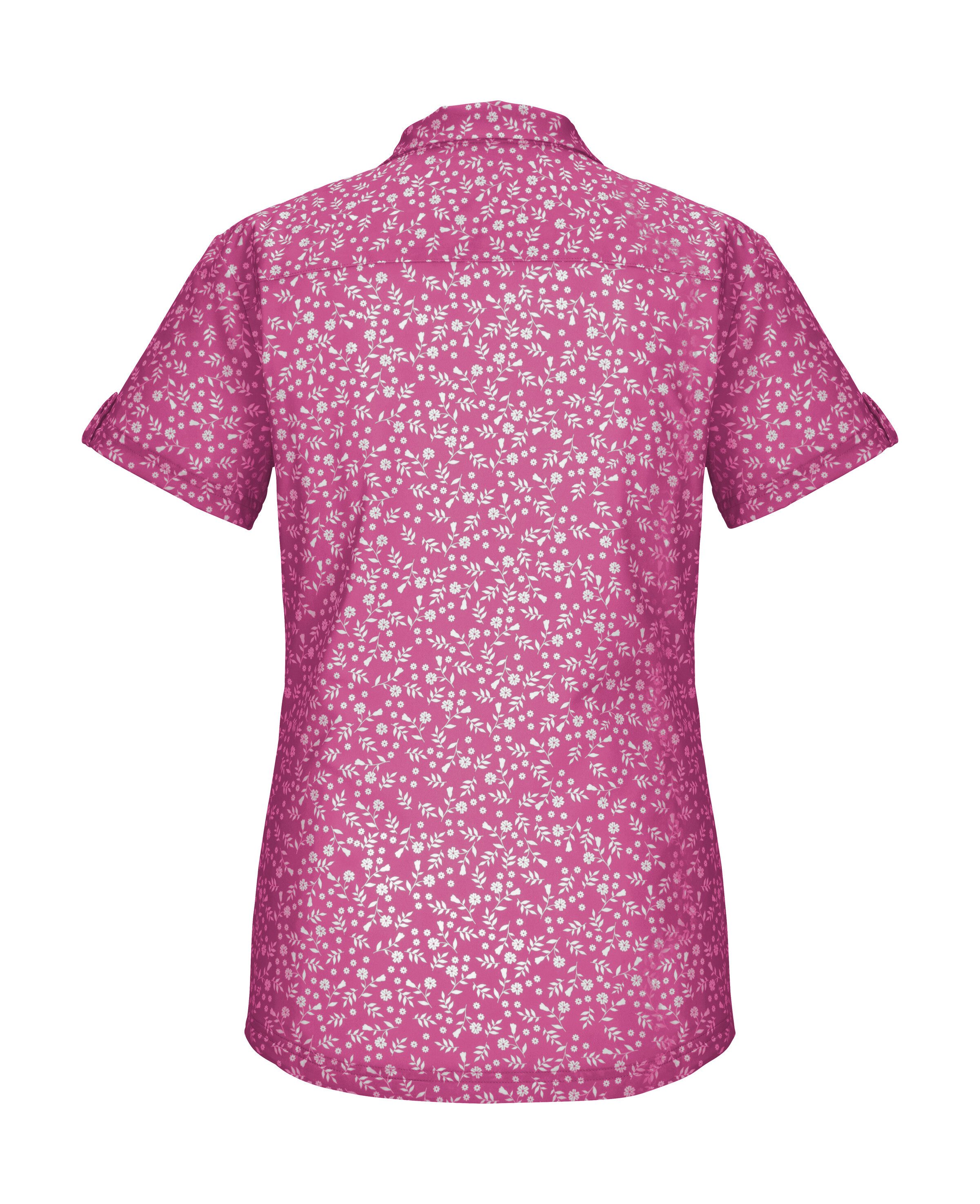 Killtec Funktionshemd KOS 86 WMN WVN SHRT Schnelltrocknende Damenbluse mit floralem Print und Zierriegeln