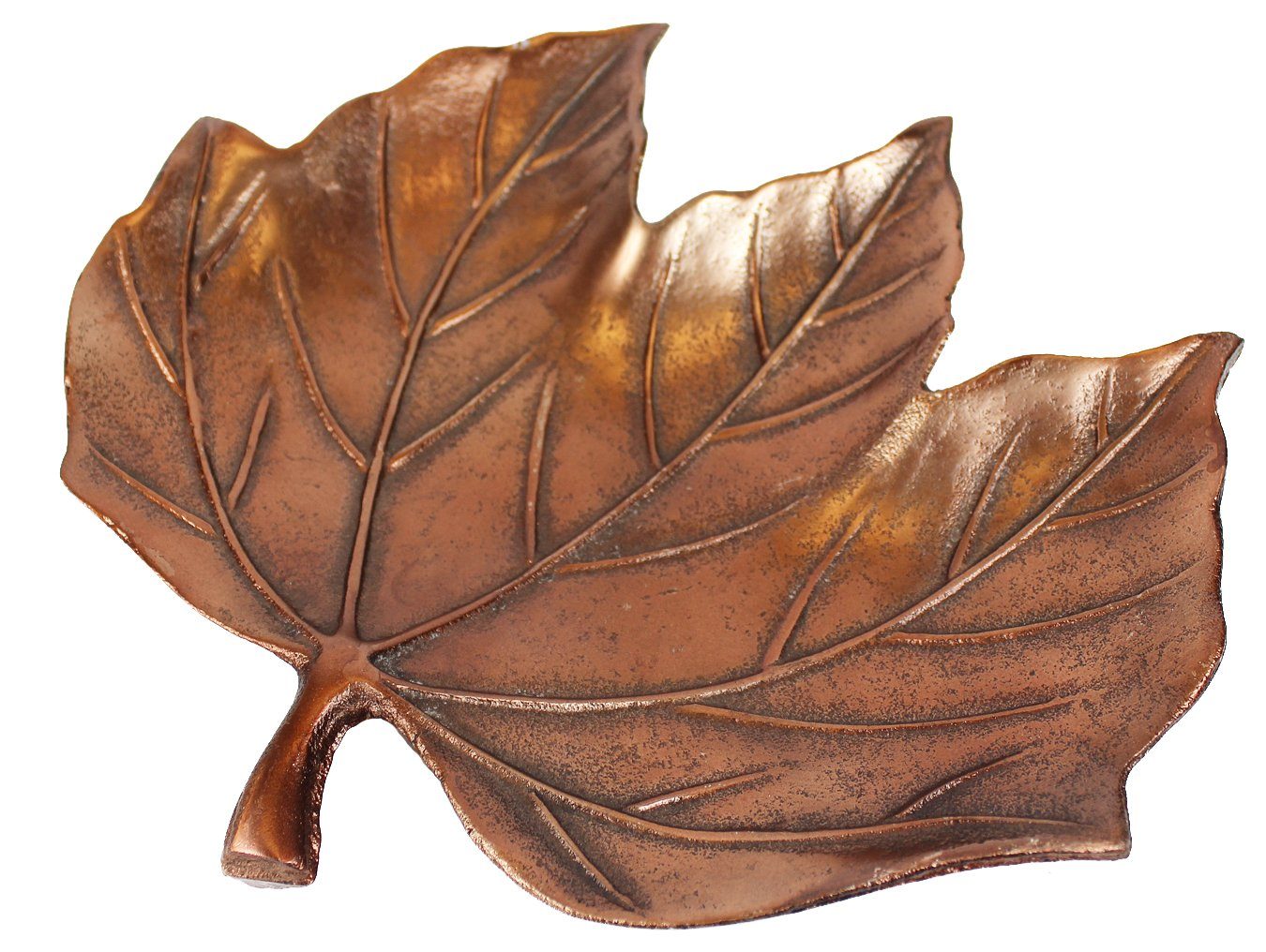 Arnusa Dekoschale Schale Herbstlaub aus Aluminium Bronze-Optik, 32x29 cm Dekofigur Tischdeko