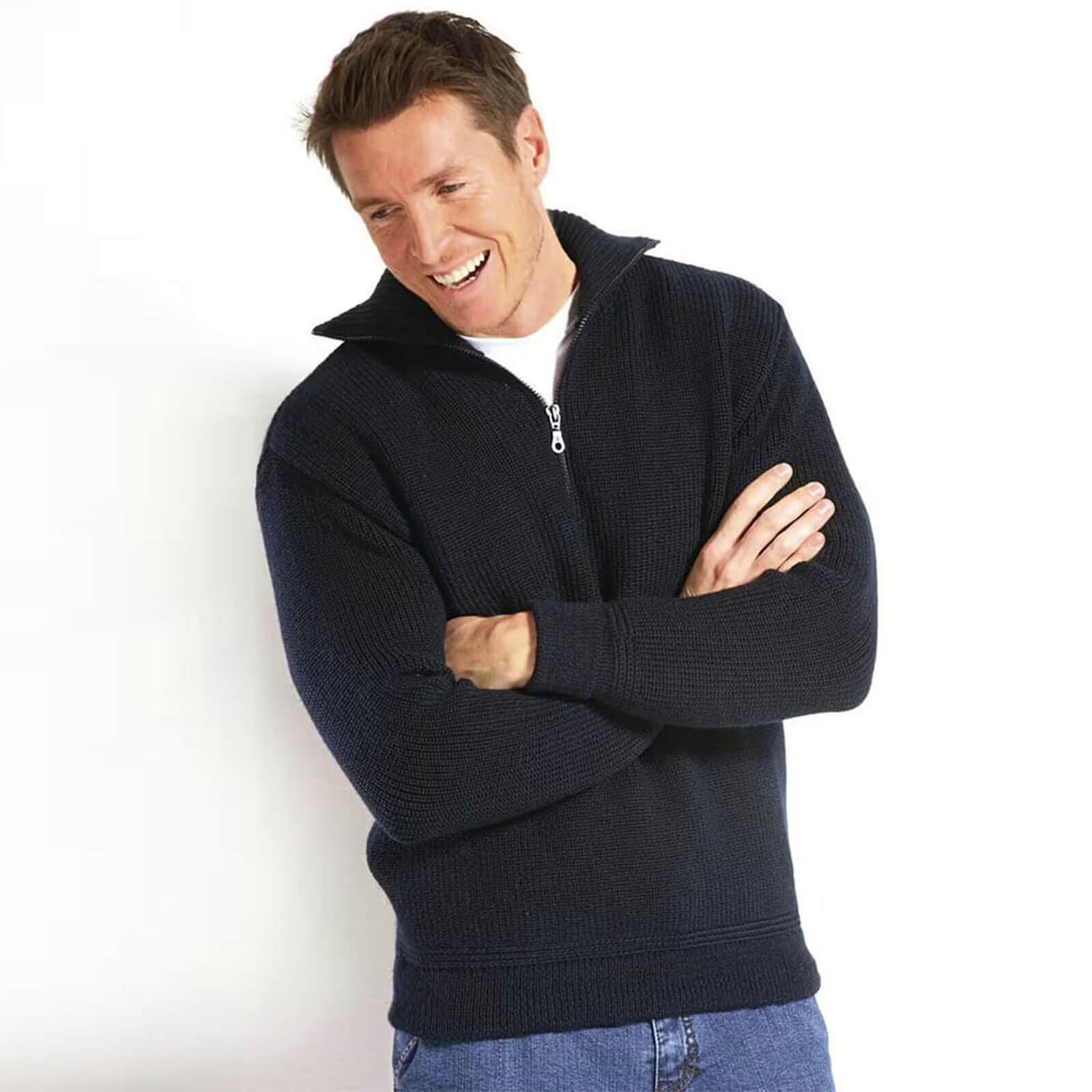 modAS Troyer 1068 Unisex Troyer aus 100% Schurwolle - Seemann-Pullover mit Troyer-Kragen