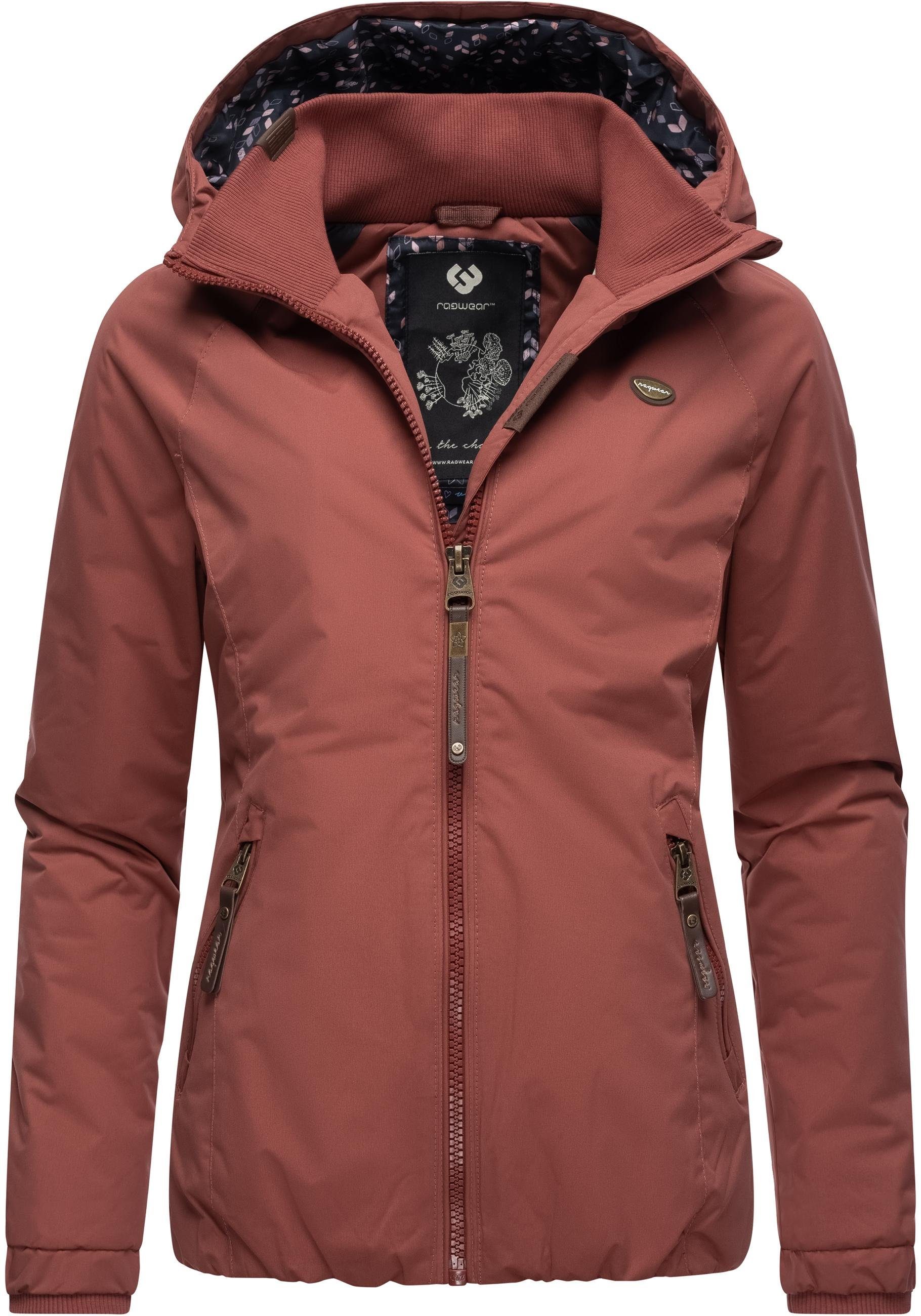 Ragwear Winterjacke Dizzie Winter wasserdichte Outdoorjacke für Kapuze den mit terrakotta Winter