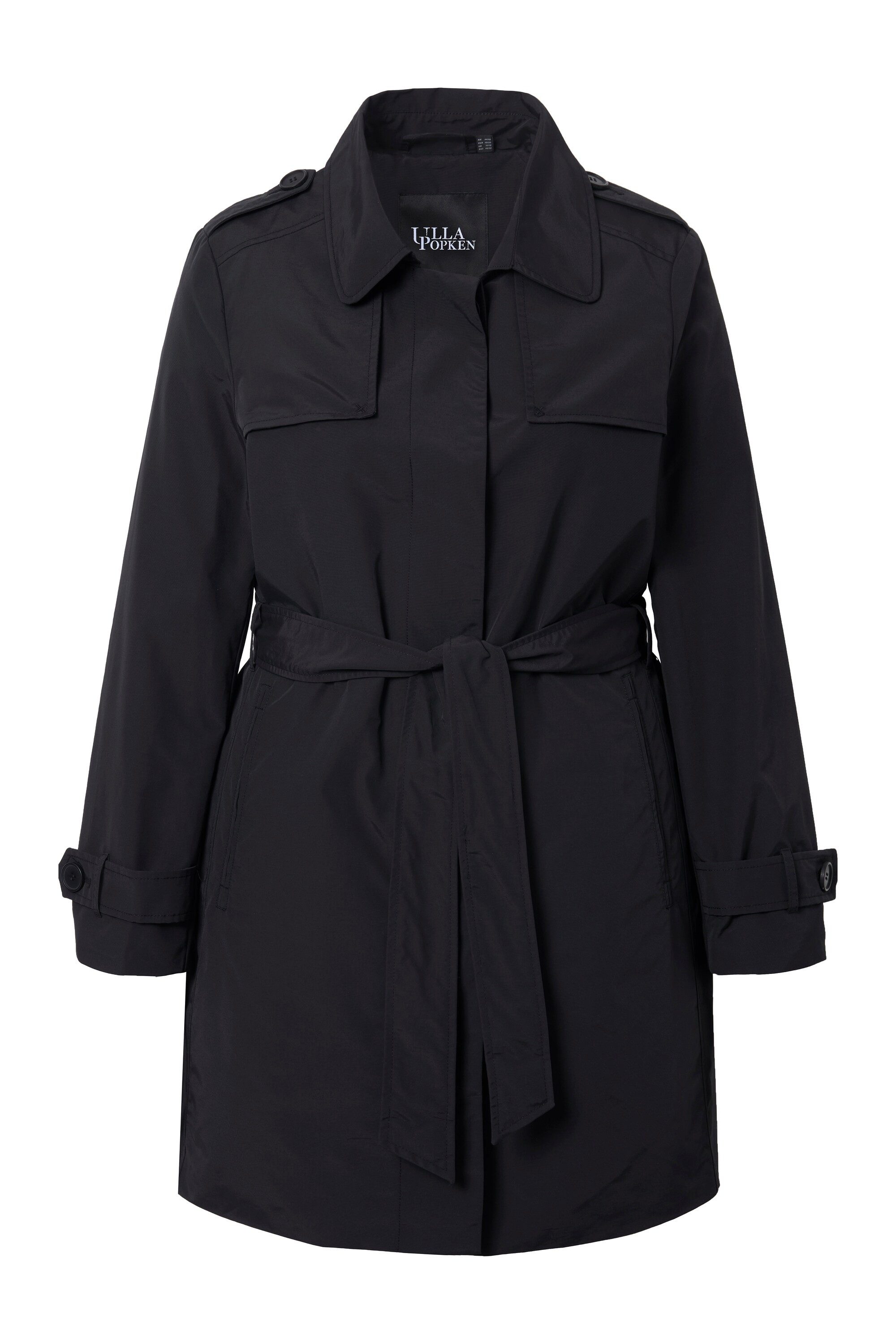 Ulla Popken Wintermantel Trenchcoat A-Linie Hemdkragen günstig online kaufen