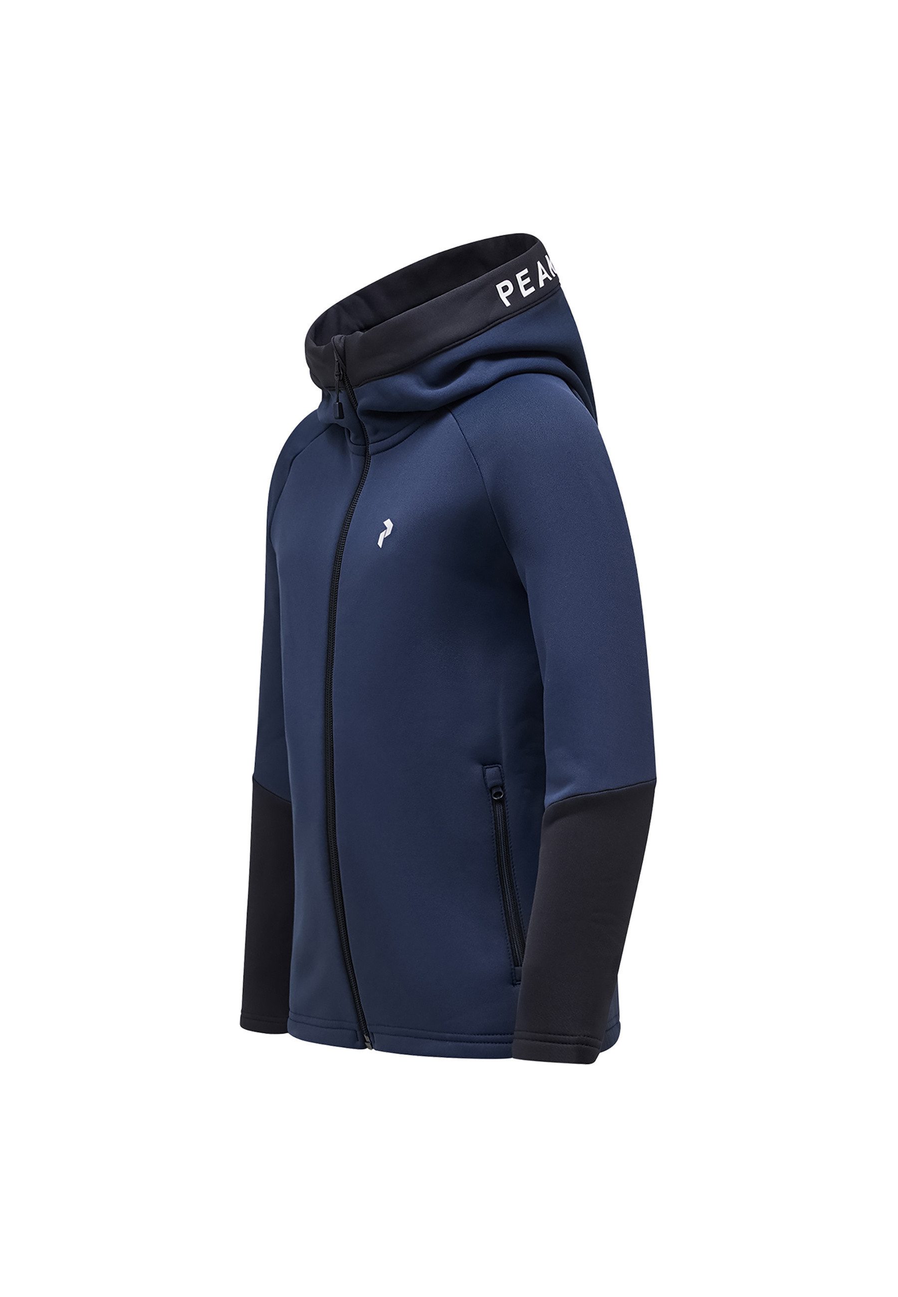 Peak Performance Fleecejacke Jr Rider Zip Hood mit Label-Applikationen