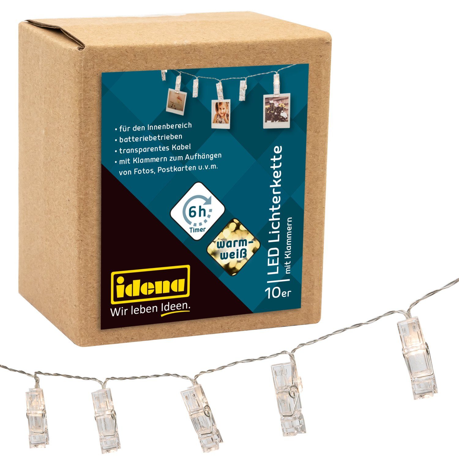 Idena LEDLichterkette Idena 30130 LED Foto Lichterkette mit 10 LEDs