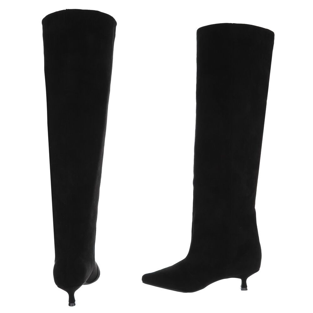 Ital-Design Elegante Damenstiefel mit schmaler Schuhspitze für Herbst/Winter Overkneestiefel (90851698) Pfennig-/Stilettoabsatz Stiefel in Schwarz – Bild 5 von 5