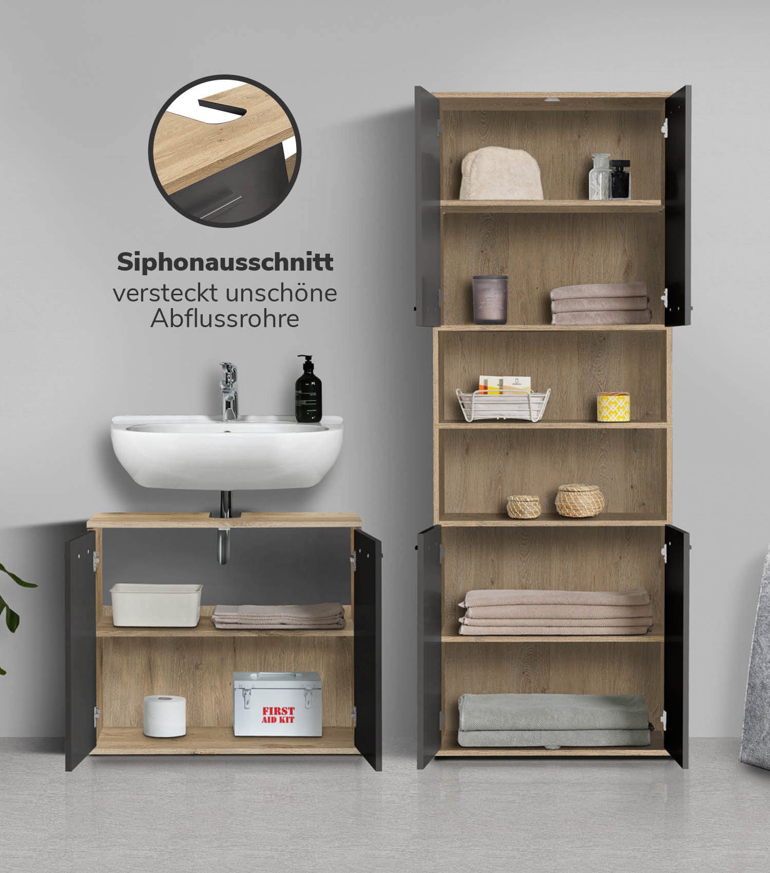 mokebo Badmöbel-Set Der Steuermann, (2-teilig), Sitzhocker, günstig online kaufen