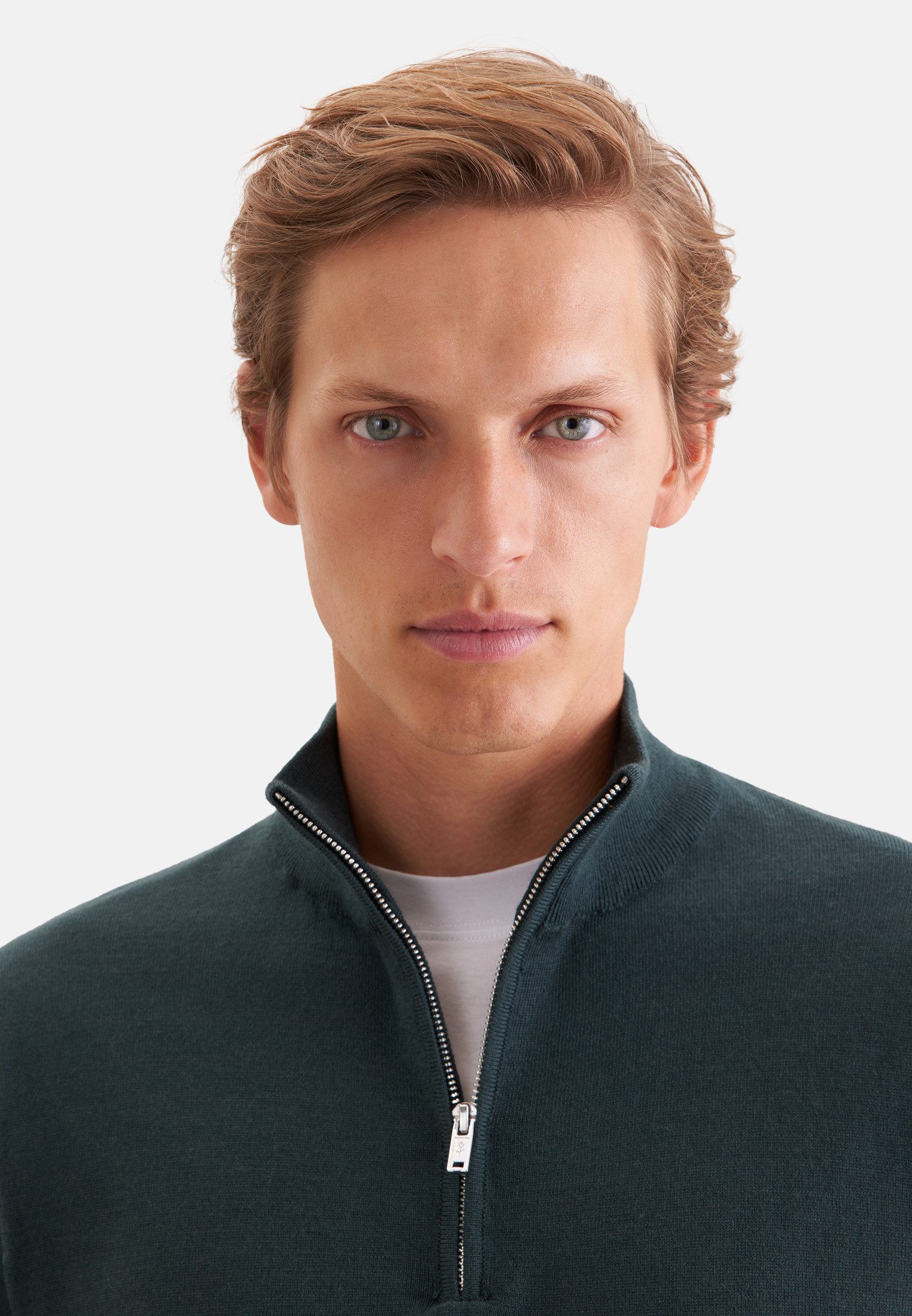 seidensticker Stehkragenpullover Schwarze Rose Quarter Zip Uni