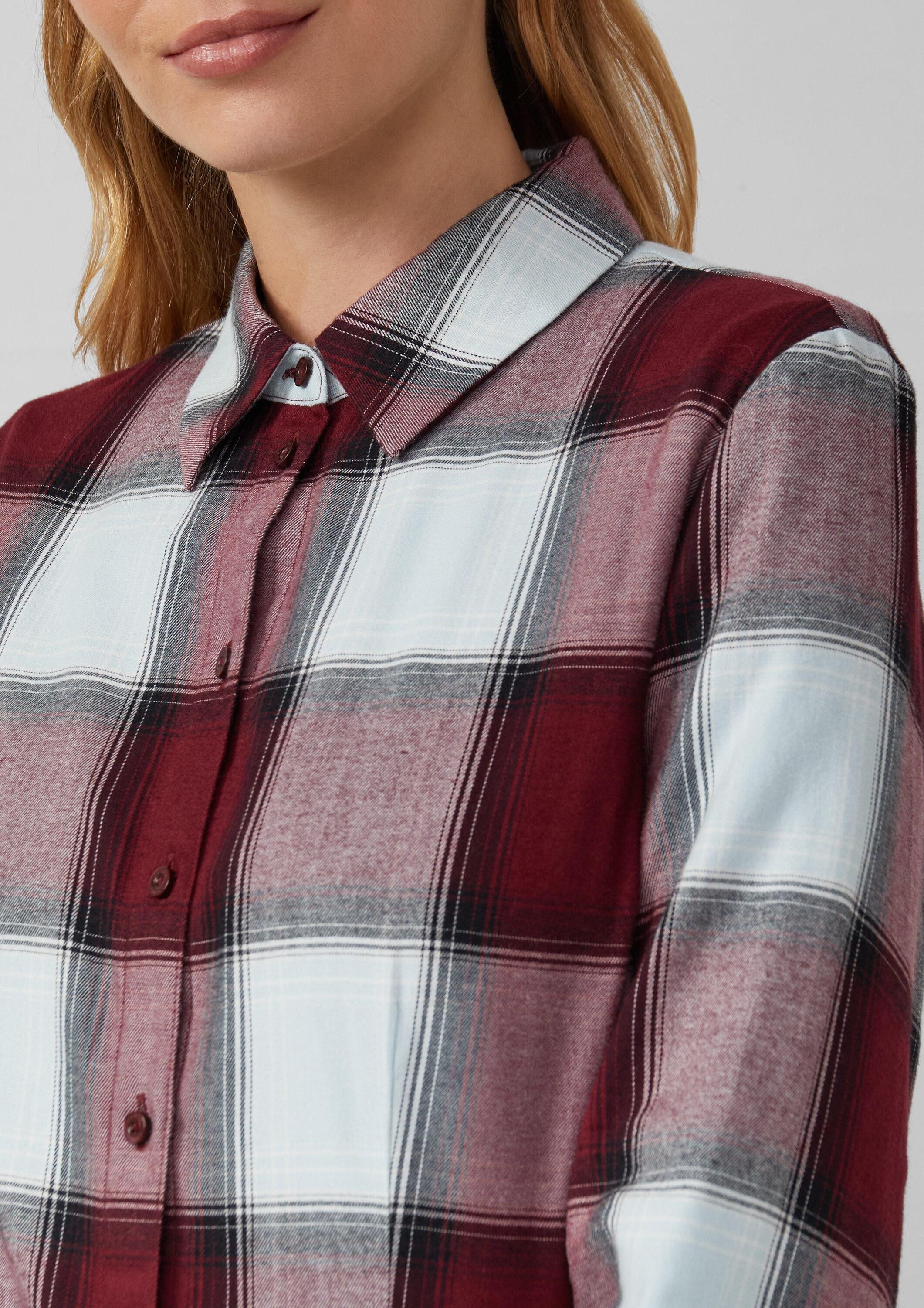 s.Oliver Langarmbluse Bluse Taillierte Hemdbluse aus Flanell