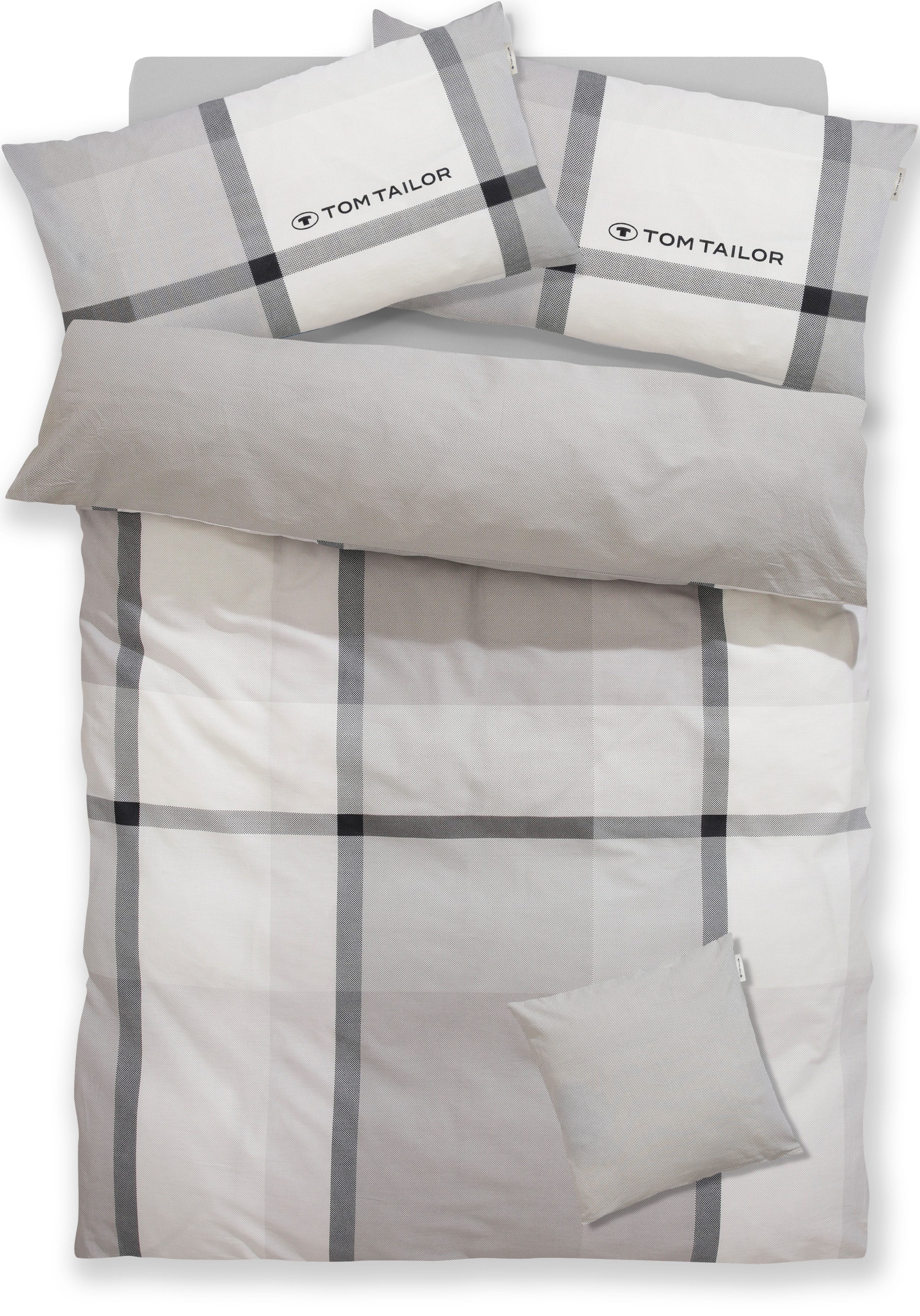 TOM TAILOR HOME Bettwäsche Lenny, Renforcé, 3 teilig, mit GRATIS-Zugabe: Kissenhülle 1tlg., in Biber und Renforcé erhältlich