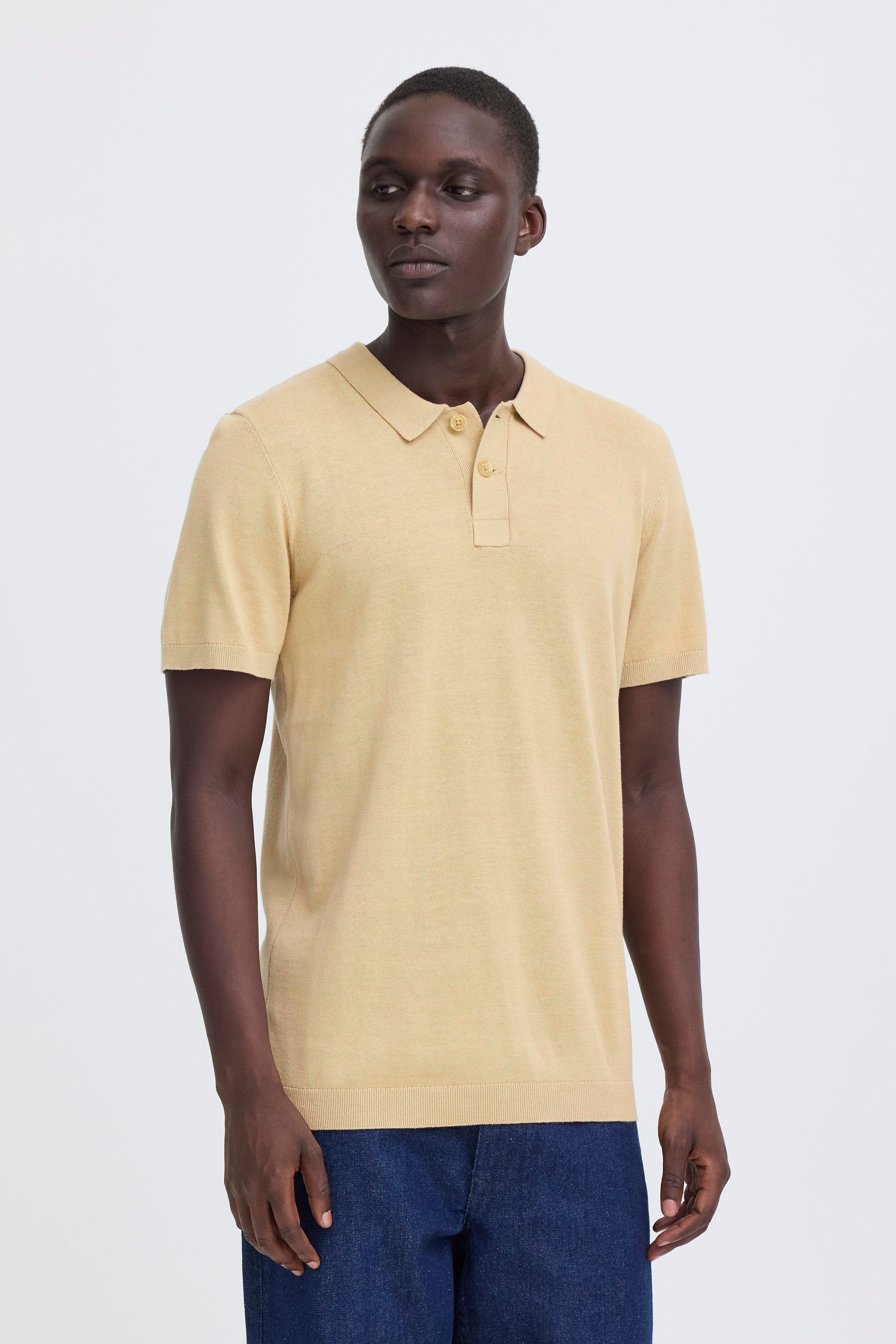 Blend Poloshirt BHBRAY KNIT POLO aus Baumwolle und Strick, Regular Fit, pflegeleicht, mit Markenlabel