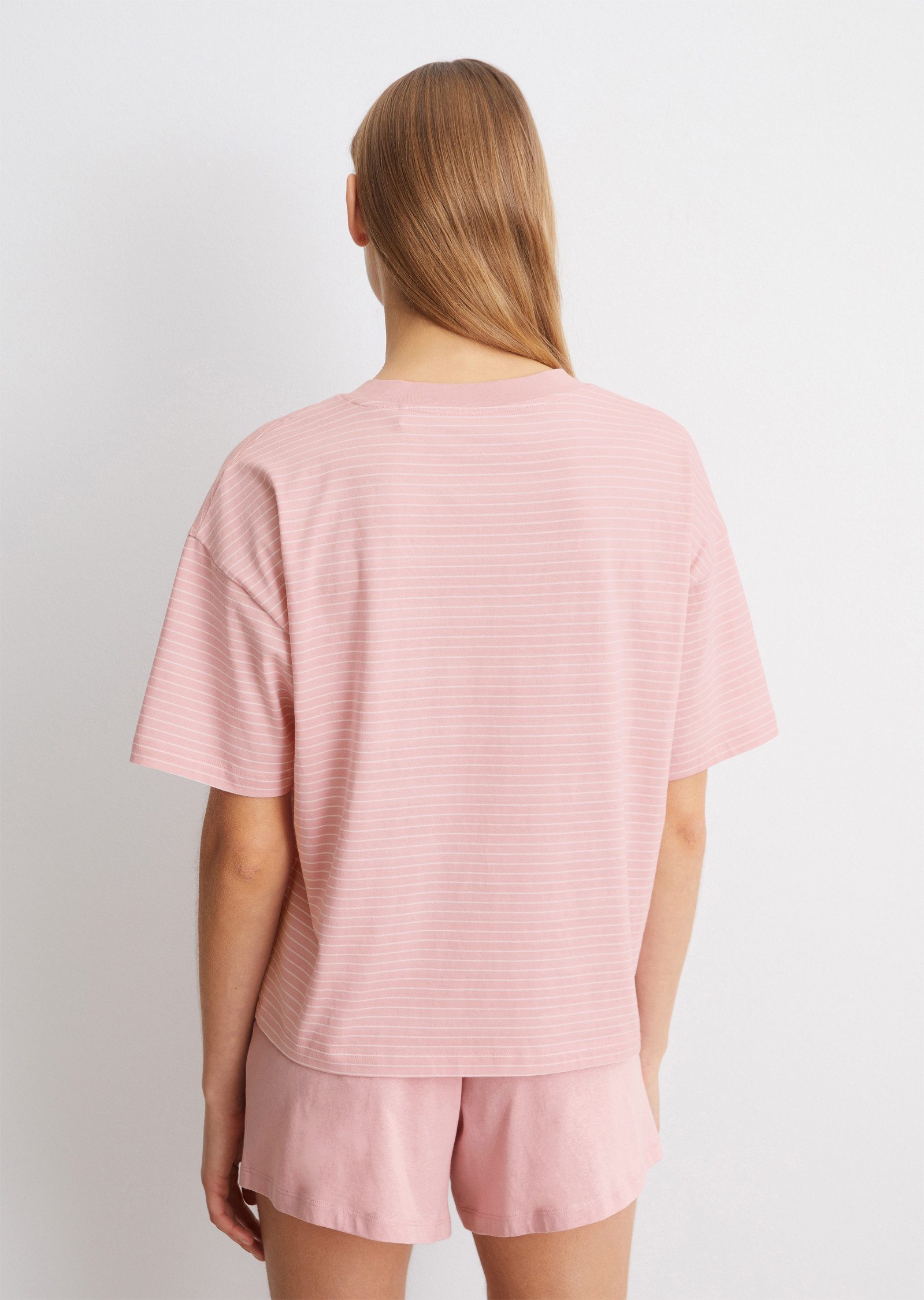 Marc O'Polo Shorty (2 tlg) Kurzarm, mit Rundhalsausschnitt, elastisch