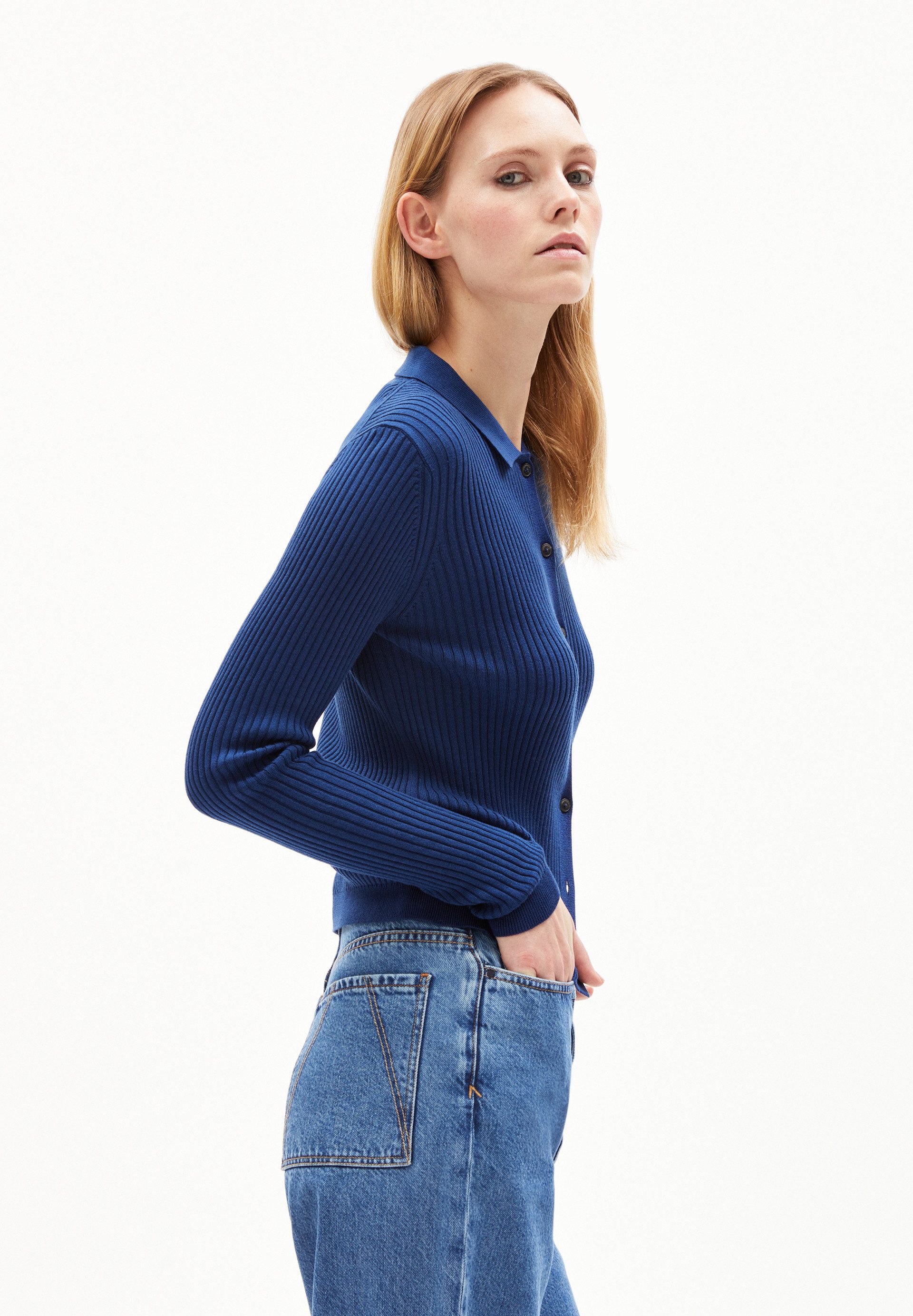 Cardigan RICIAA Strickjacke Slim Fit aus Bio-Baumwoll Mix