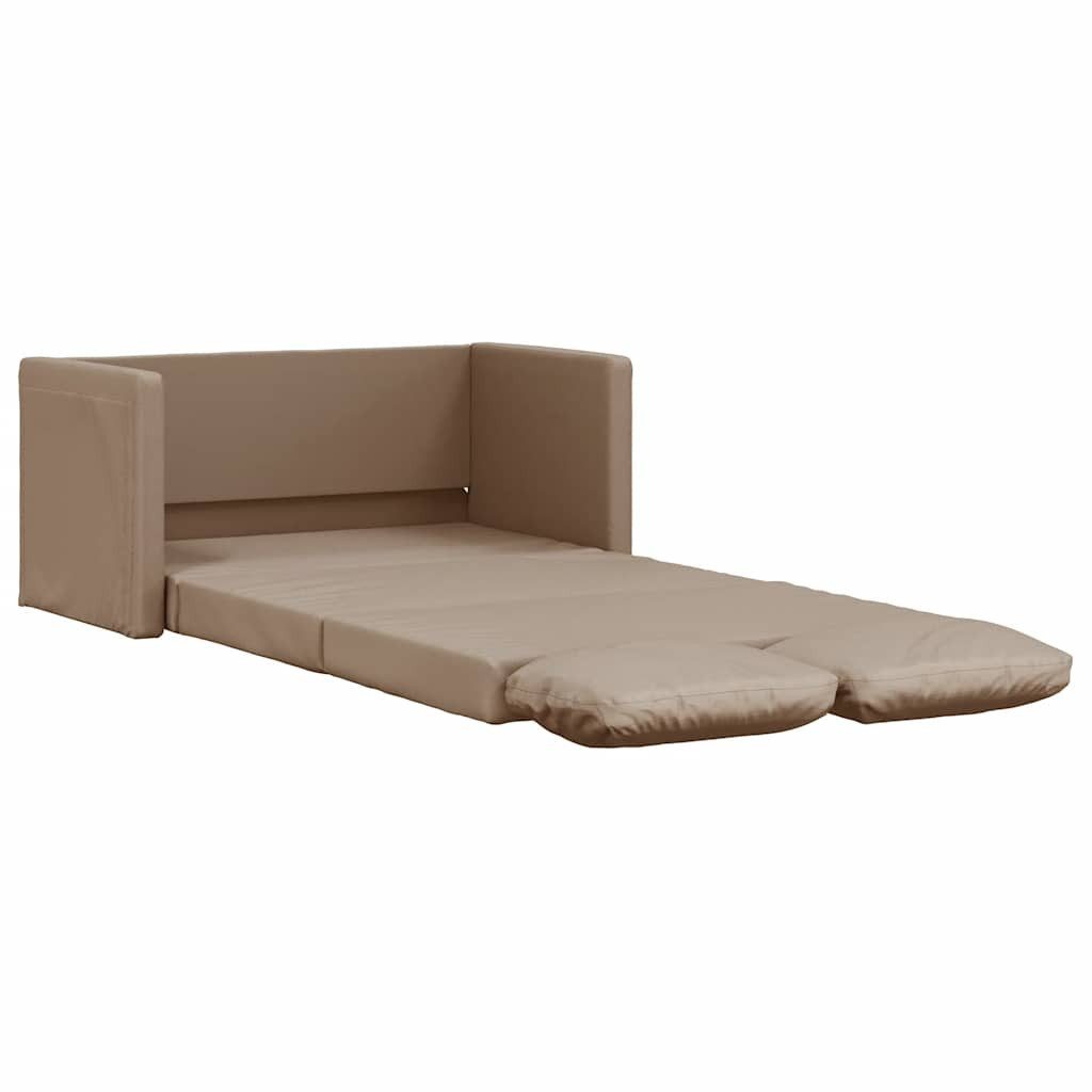vidaXL Sofa Bodensofa mit Schlaffunktion Cappuccino-Braun Kunstleder, 1 Tei günstig online kaufen