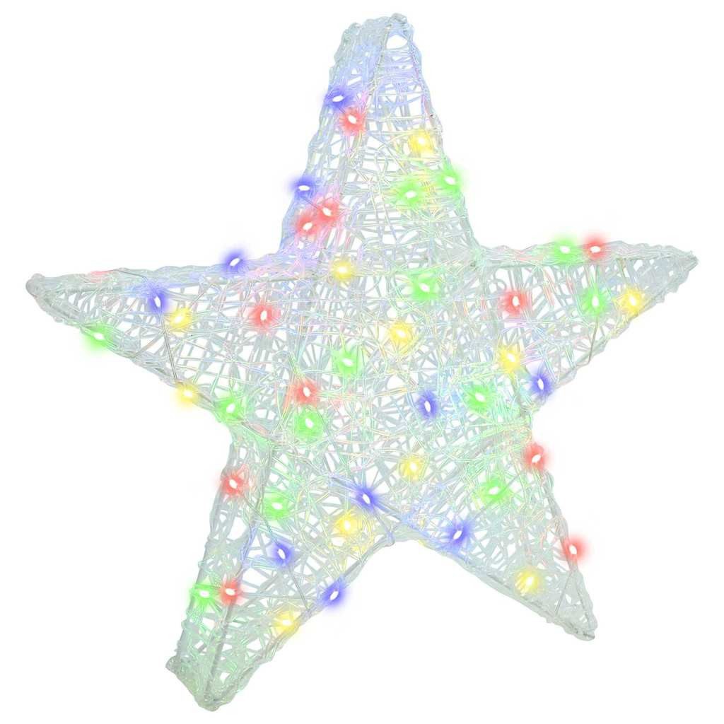 vidaXL Christbaumschmuck 3D Stern 50 LEDs Mehrfarbig 55 x 53.5 x 10 cm Acryl (1-tlg)