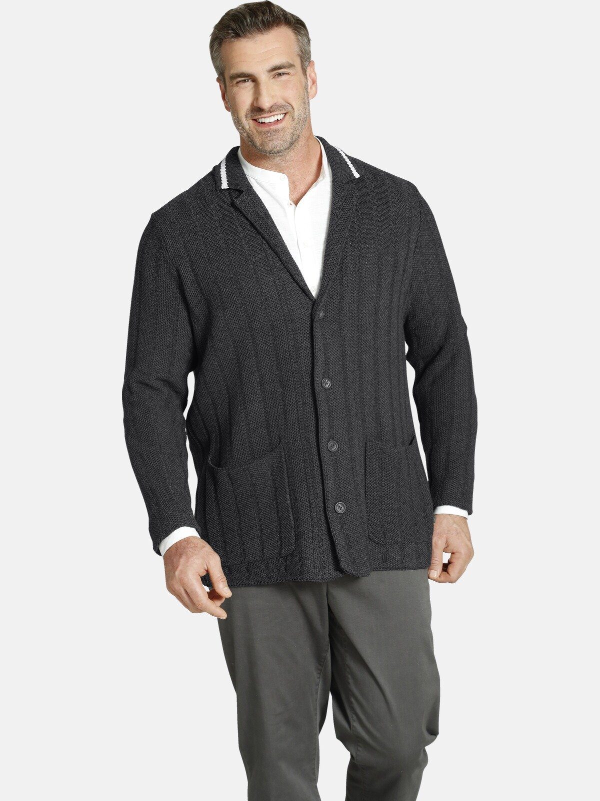 Charles Colby Cardigan DUKE MODEST interessante Strick-Struktur günstig online kaufen