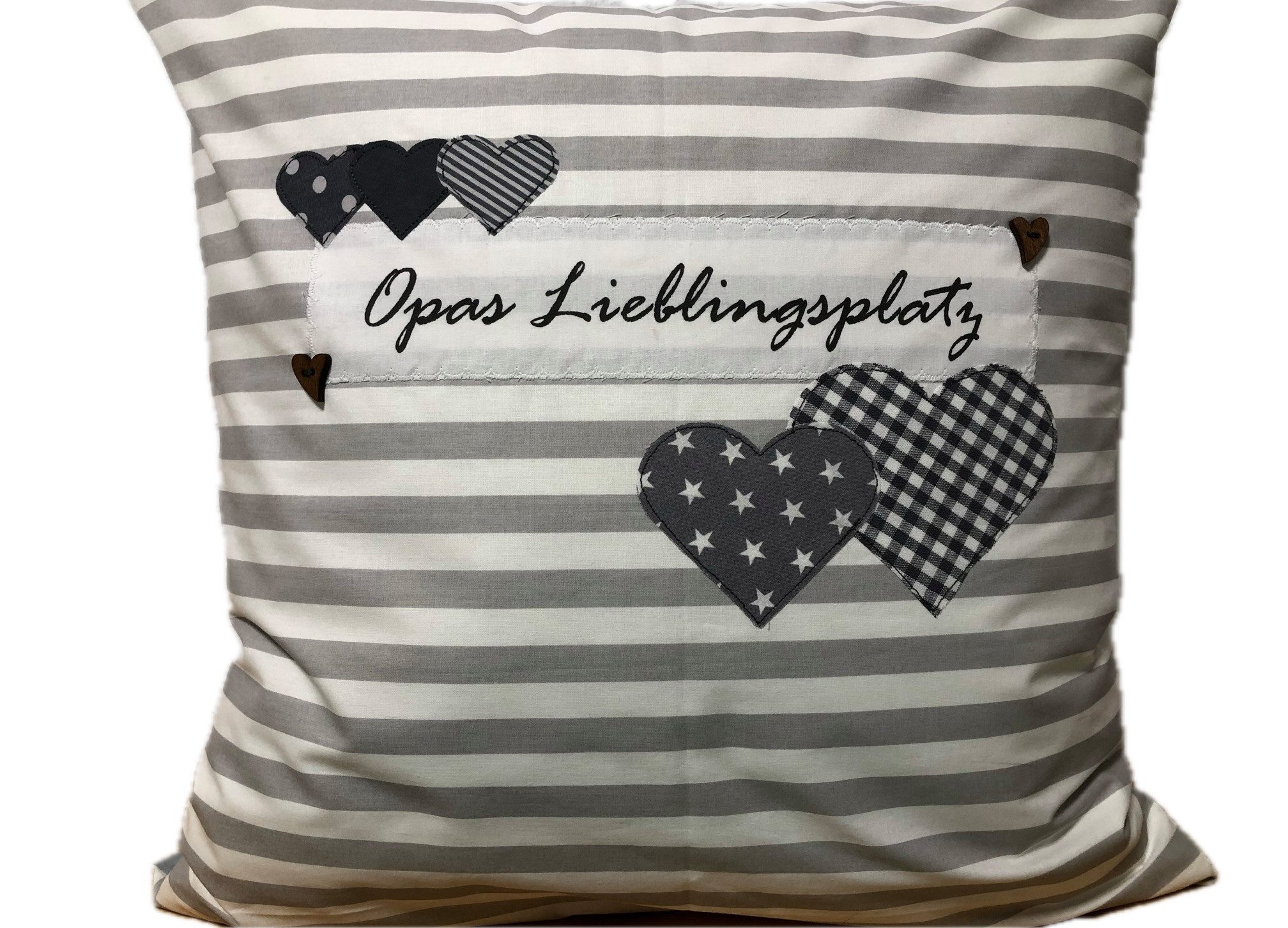Ammerkind Dekokissen Landhausstil Kissenhülle *Opas Lieblingsplatz* günstig online kaufen