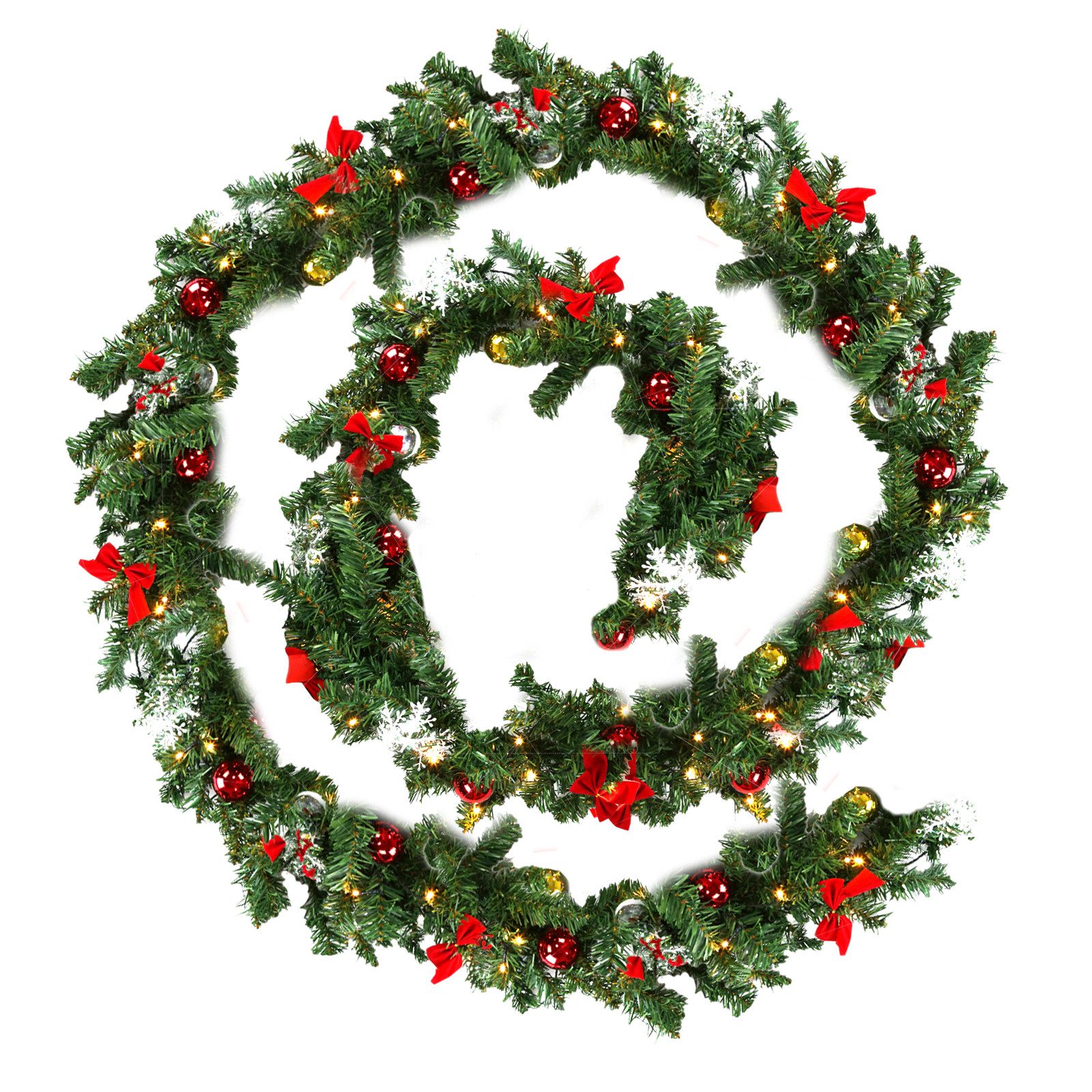 Kunstgirlande Weihnachtsgirlande mit Beleuchtung 5M 100 LED warmweiß Tanne, günstig online kaufen