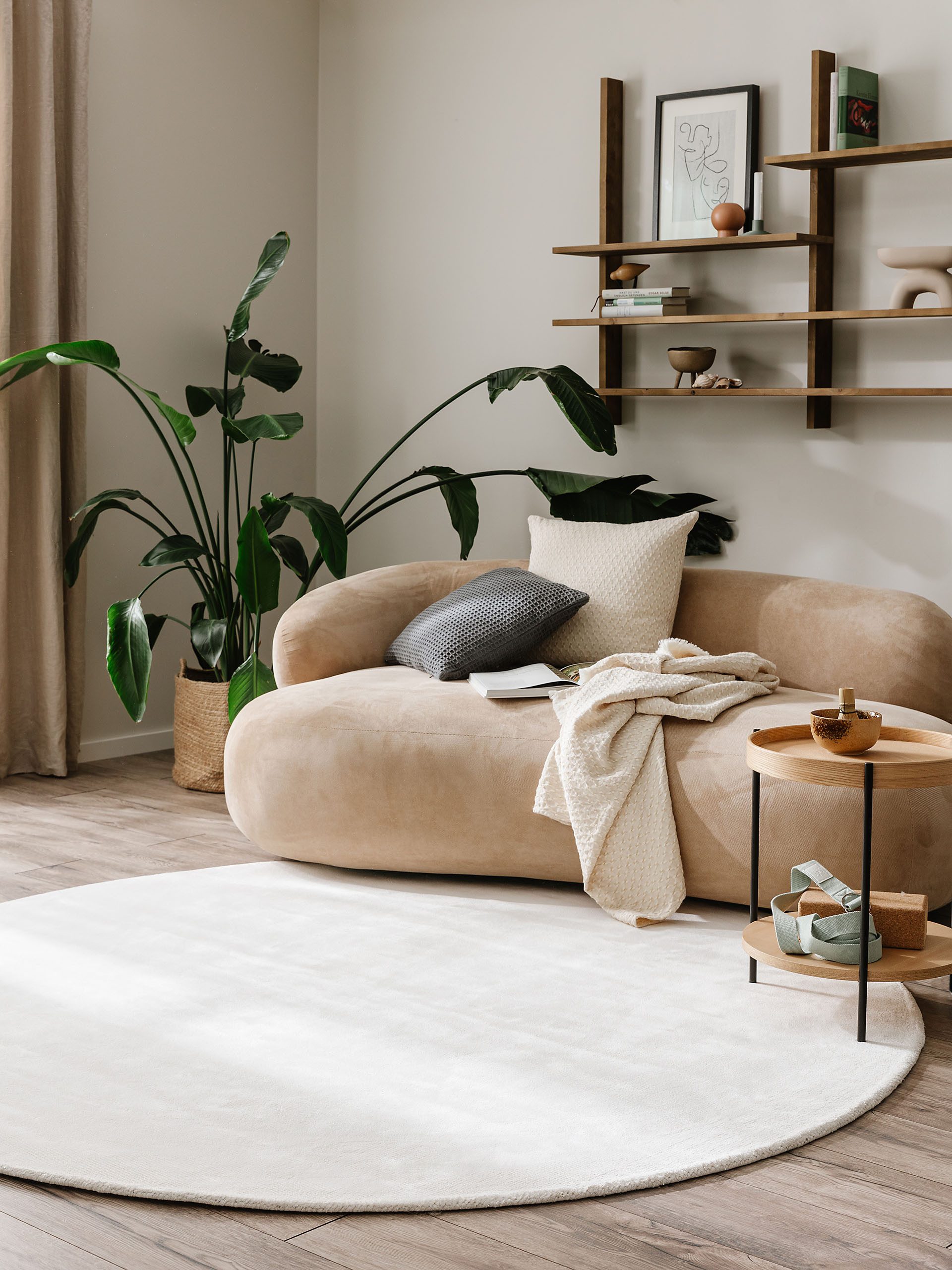 benuta Teppich Nela, rund, Höhe: 6 mm, Kunstfaser, Berber, Ethno-Style, Woh günstig online kaufen