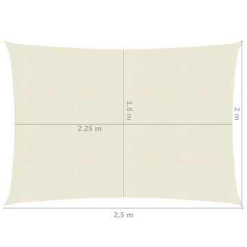 vidaXL Balkonsichtschutz Sonnensegel 160 g/m² Creme 2x2,5 m HDPE