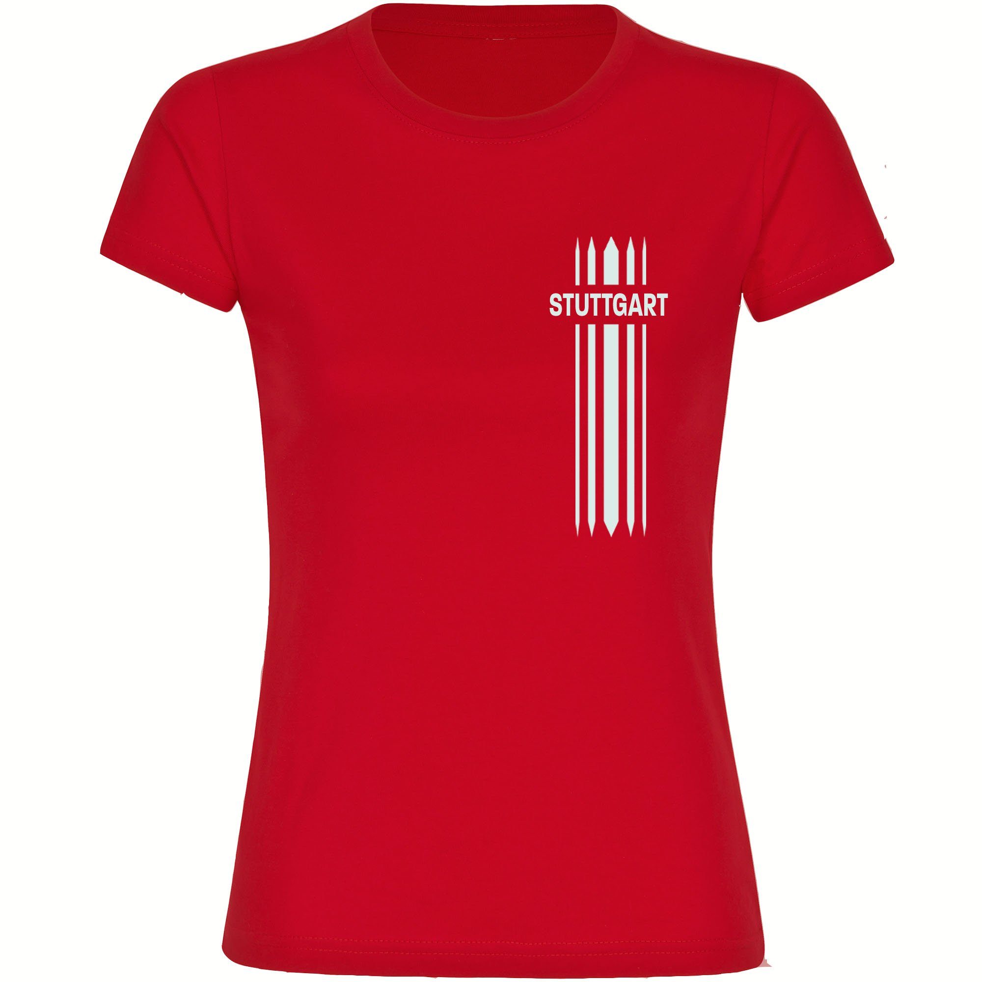 multifanshop T-Shirt Damen Stuttgart - Streifen - Frauen