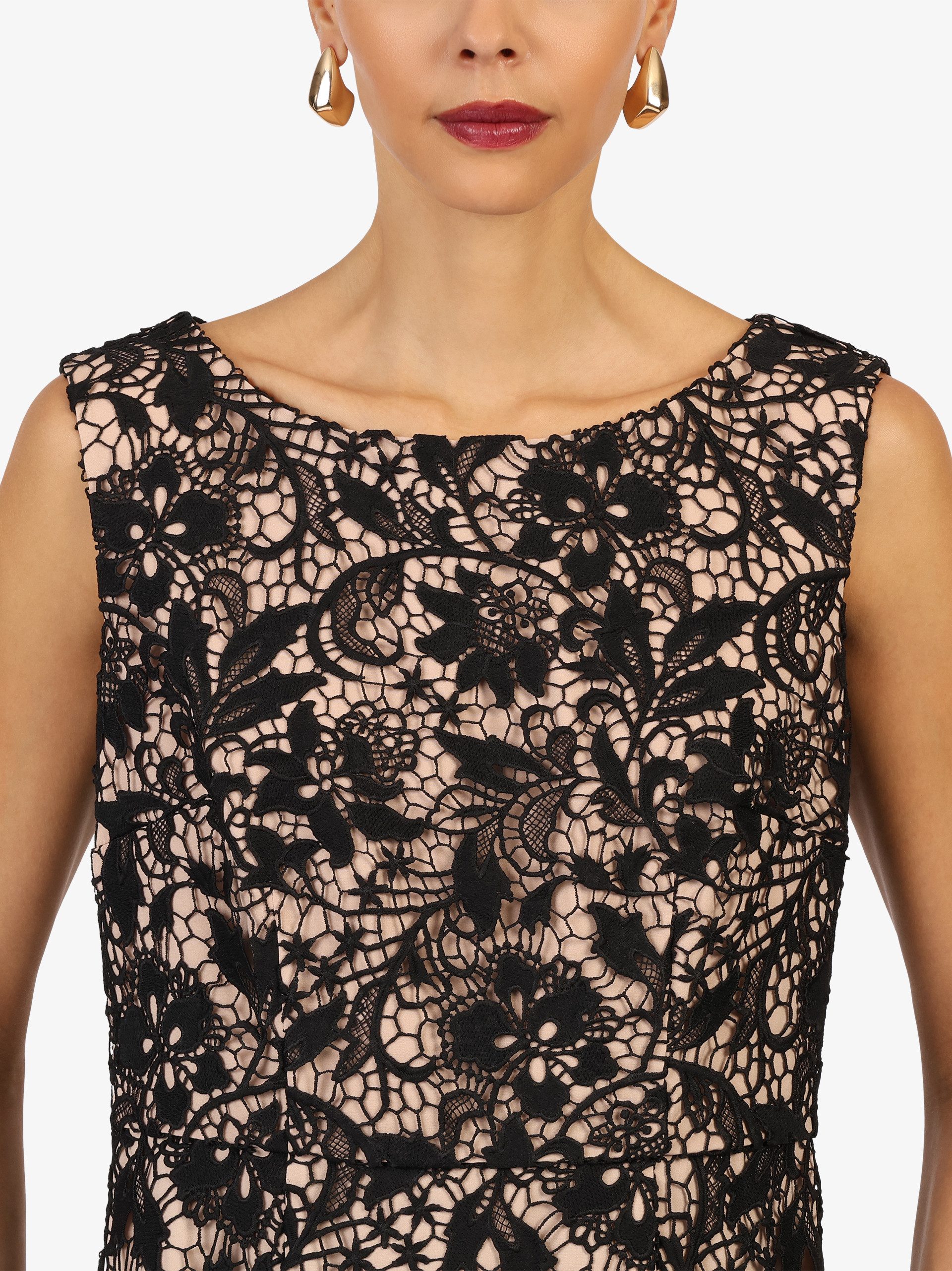 Kraimod Abendkleid mit floraler Spitze & Rundhalsausschnitt – Bild 4 von 5